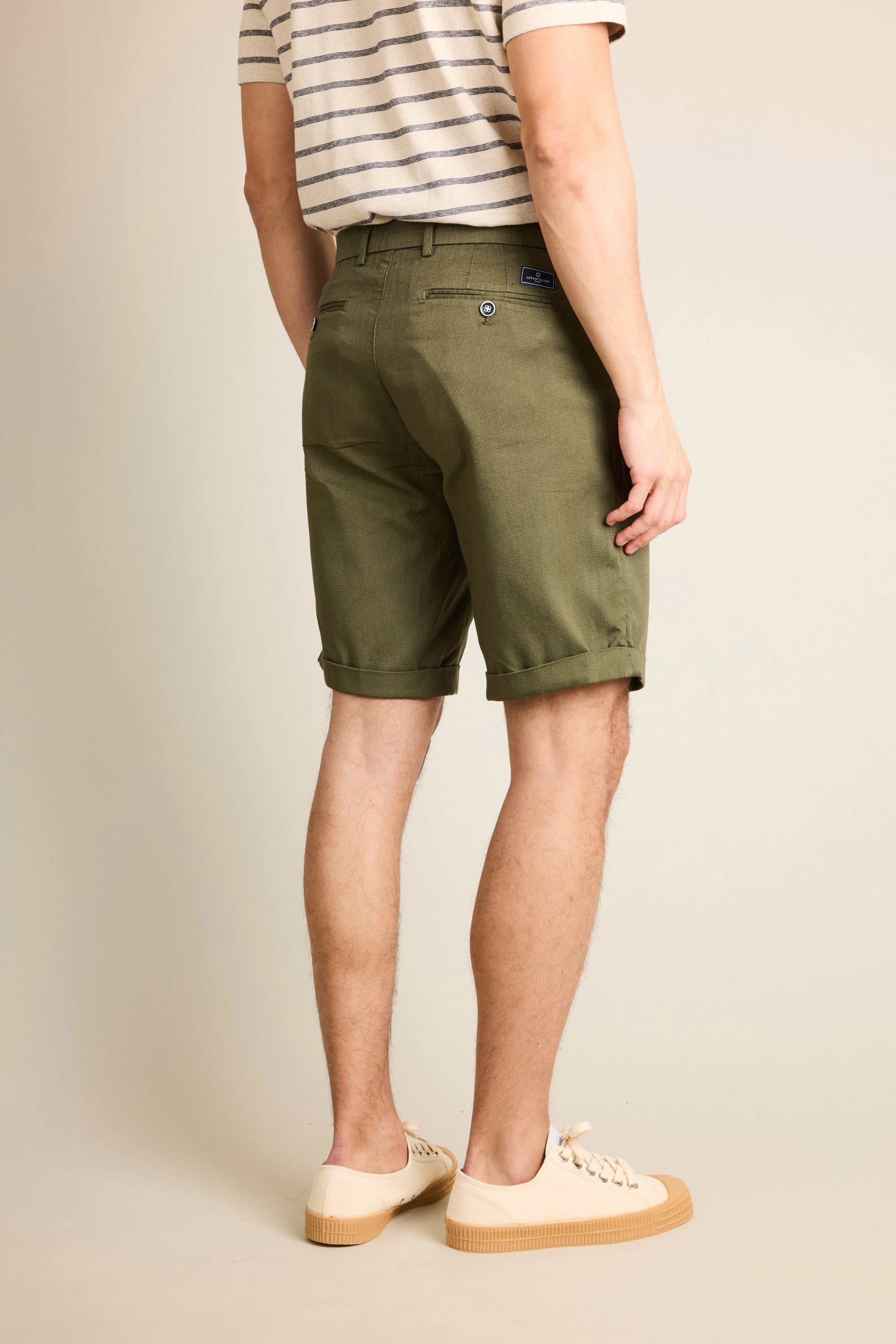 le-pantalon-fm-lpbct-2-bermuda-kaki-fonc-coton-stretch image 7
