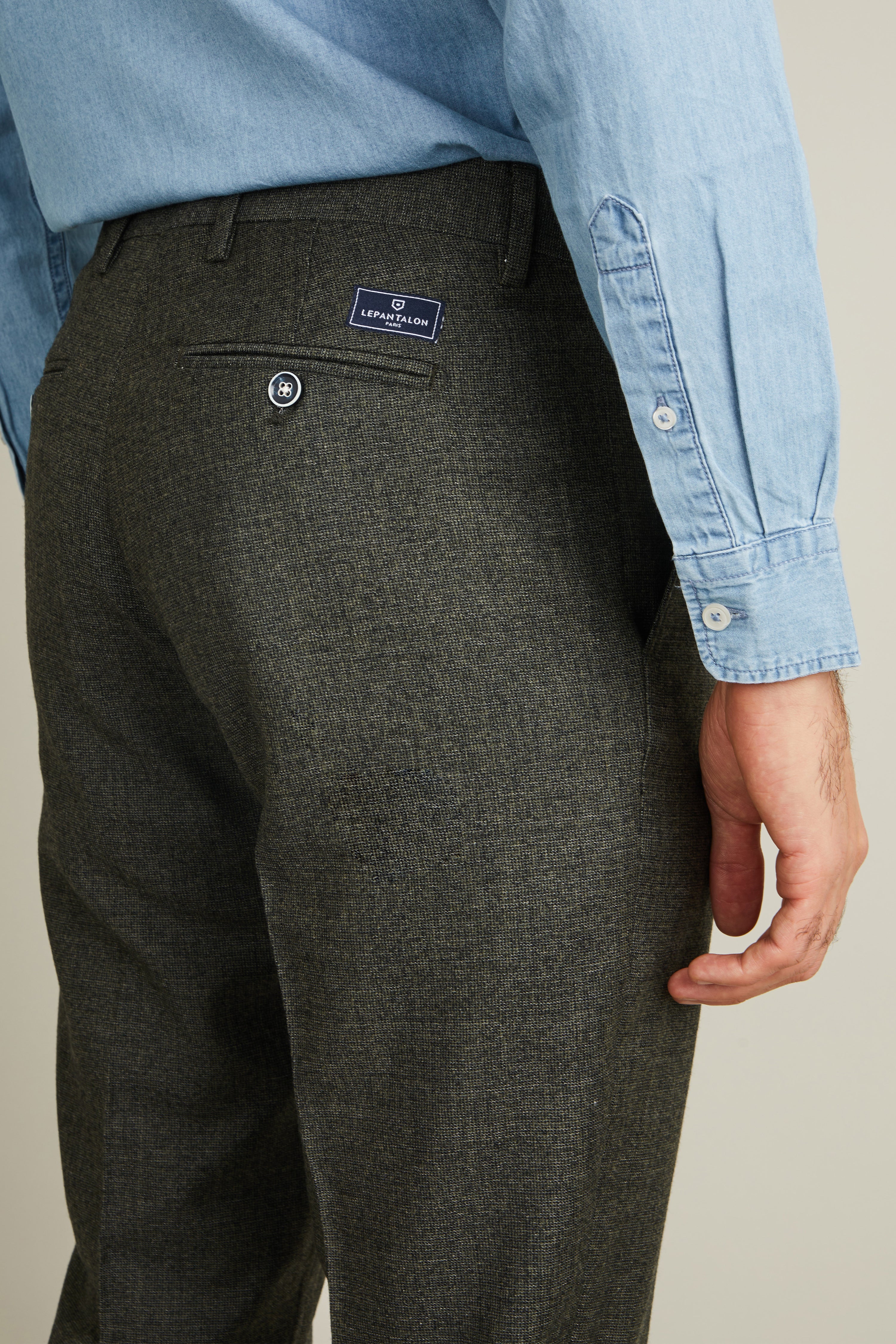 le-pantalon-flanelle-homme-vert-tweed-pantalon-laine-m-rinos image 3
