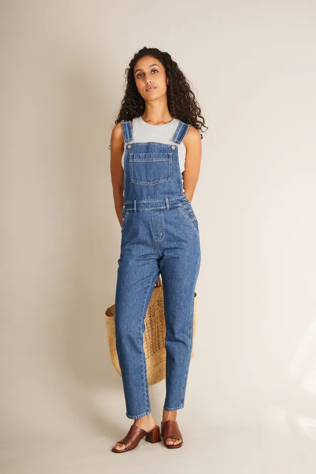 le-pantalon-salopettes-femme-salopette-bleue-coton-bio-droite image 1