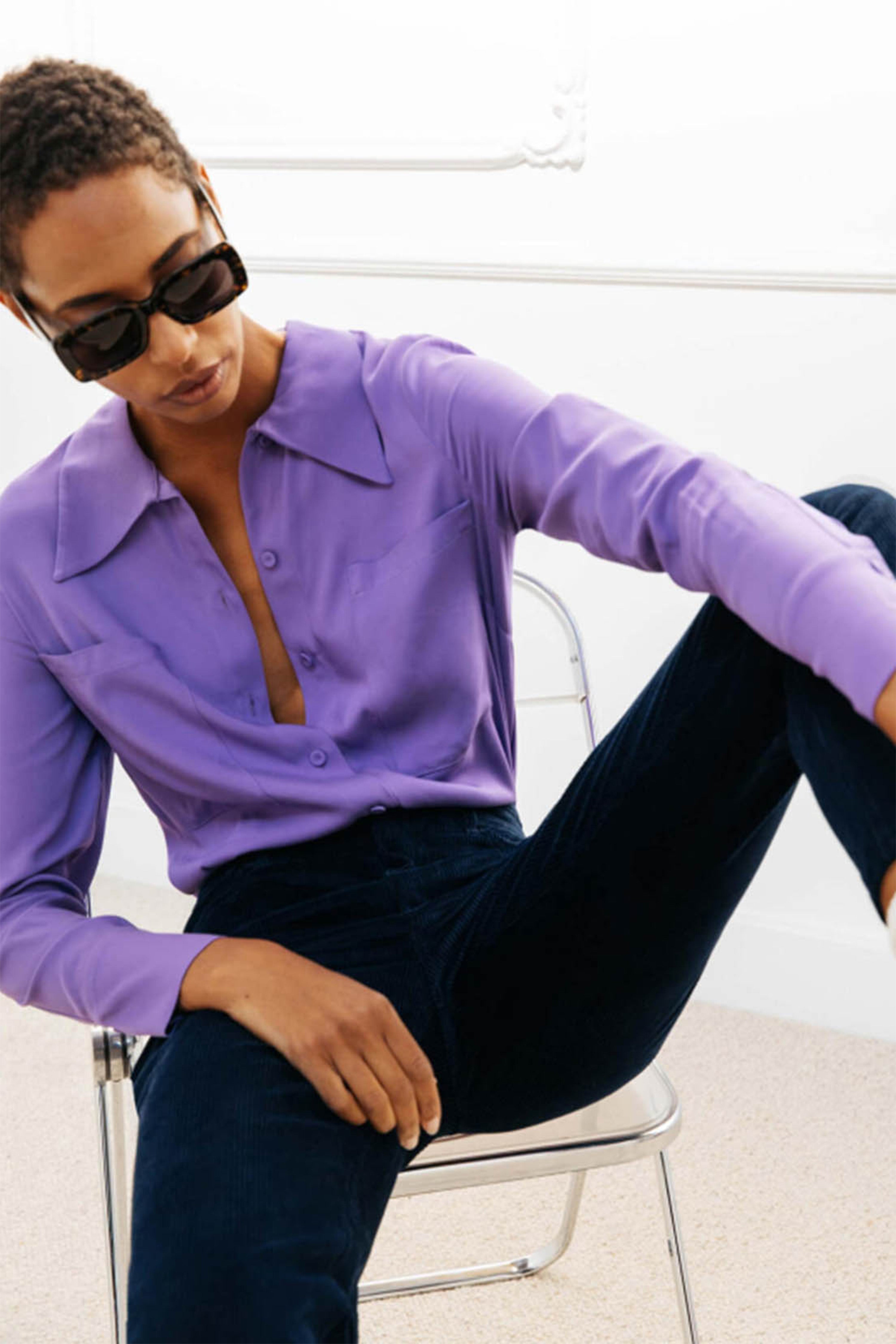 le-pantalon-velours-pantalon-droit-bleu-nuit-taille-haute image 7