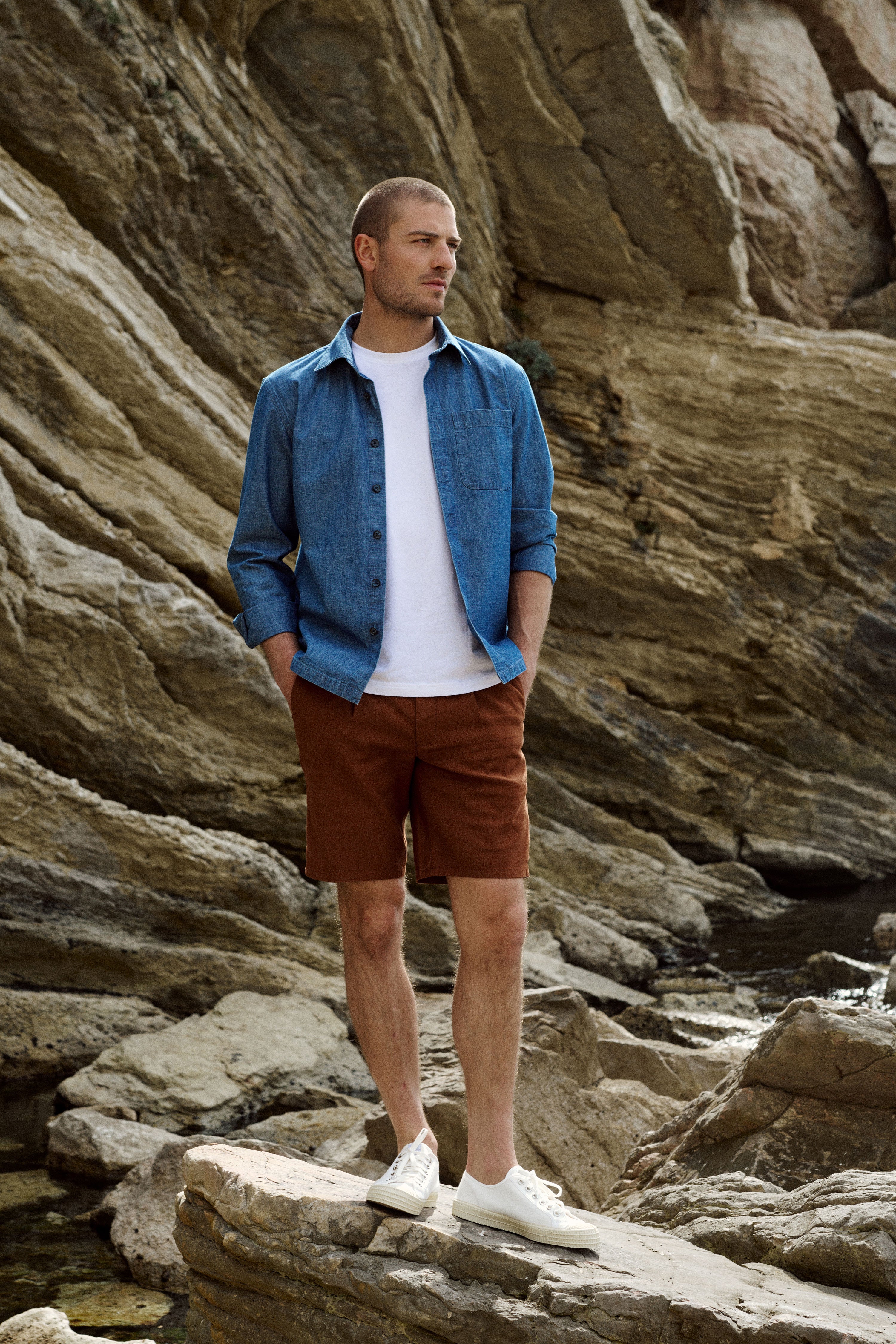 le-pantalon-bermuda-coton-lin-terracotta-short-homme-lastiqu image 2