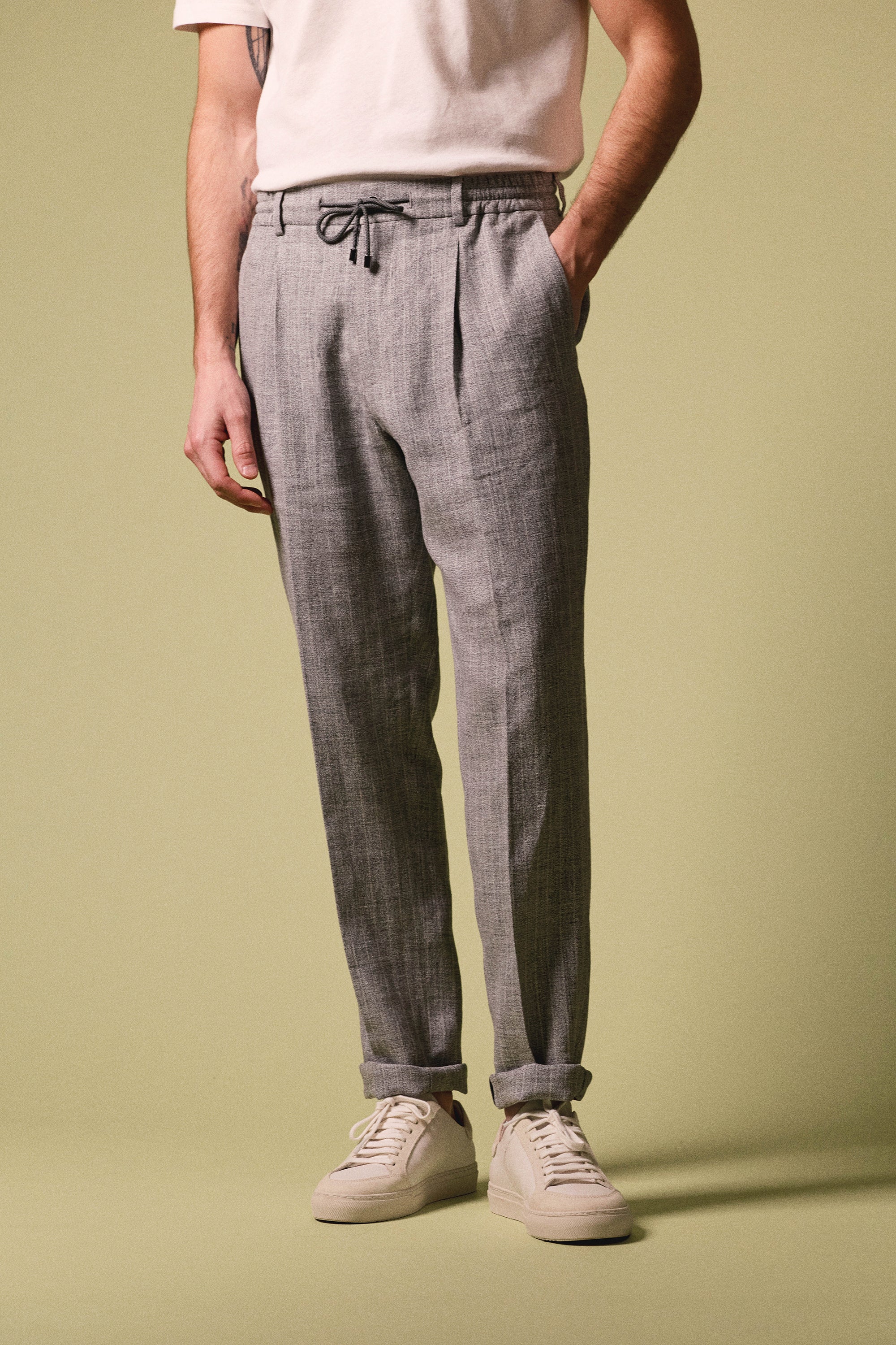 le-pantalon-jogpant-lin-coton-ray-gris-jogging-lin image 3