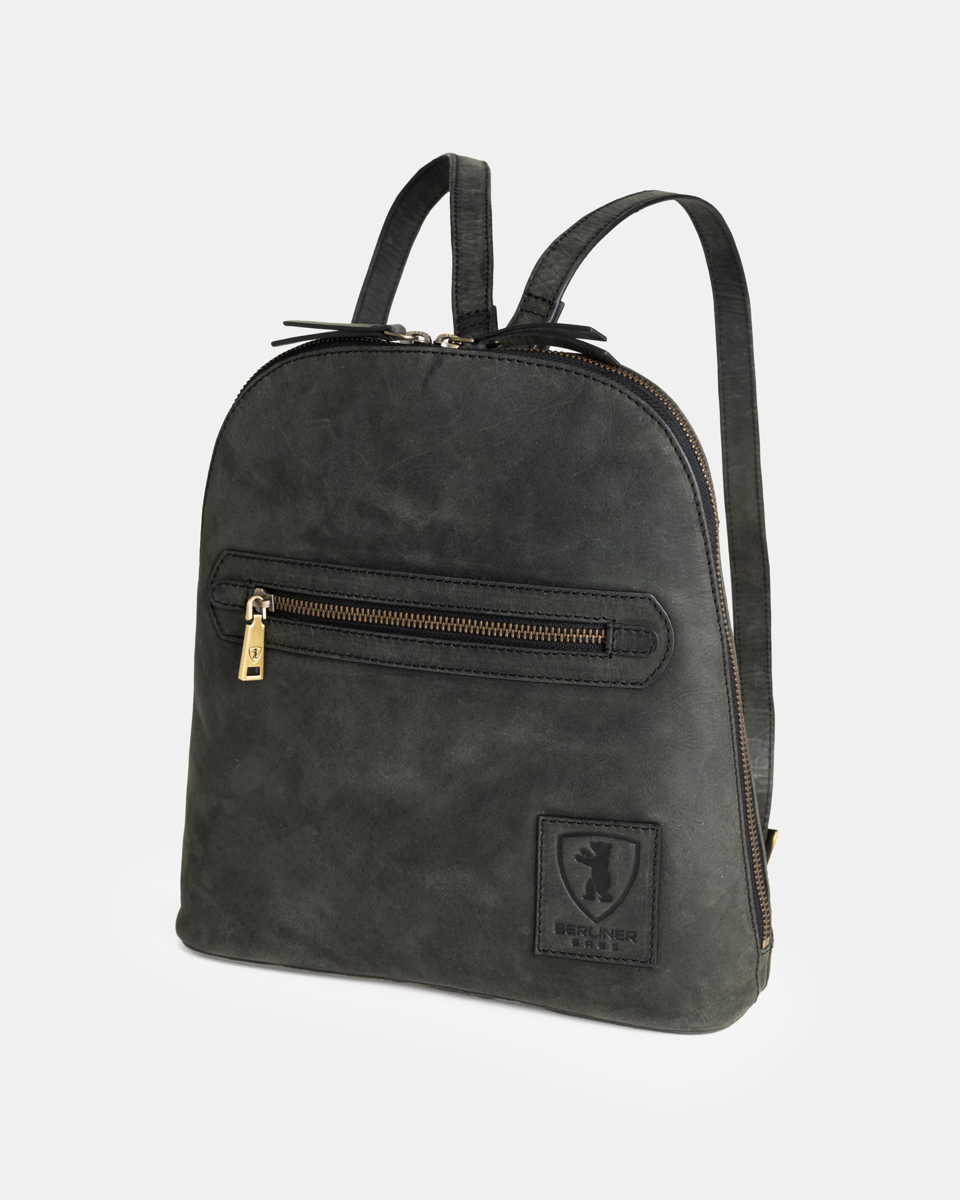 berliner-bags-diana-sac-dos-cuir-gris-fonc-vintage image 3