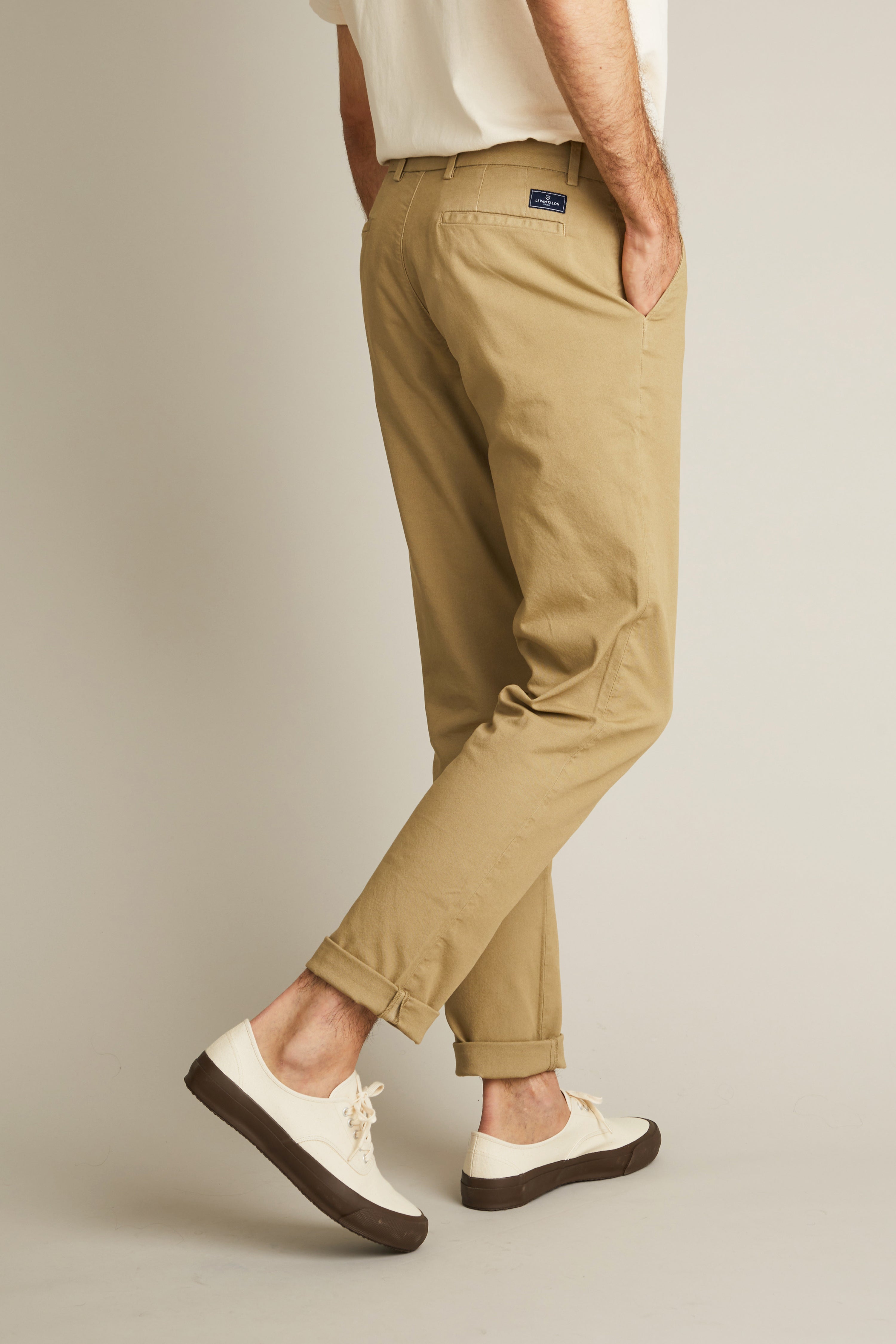 le-pantalon-chinos-homme-chino-sport-beige-carotte image 5