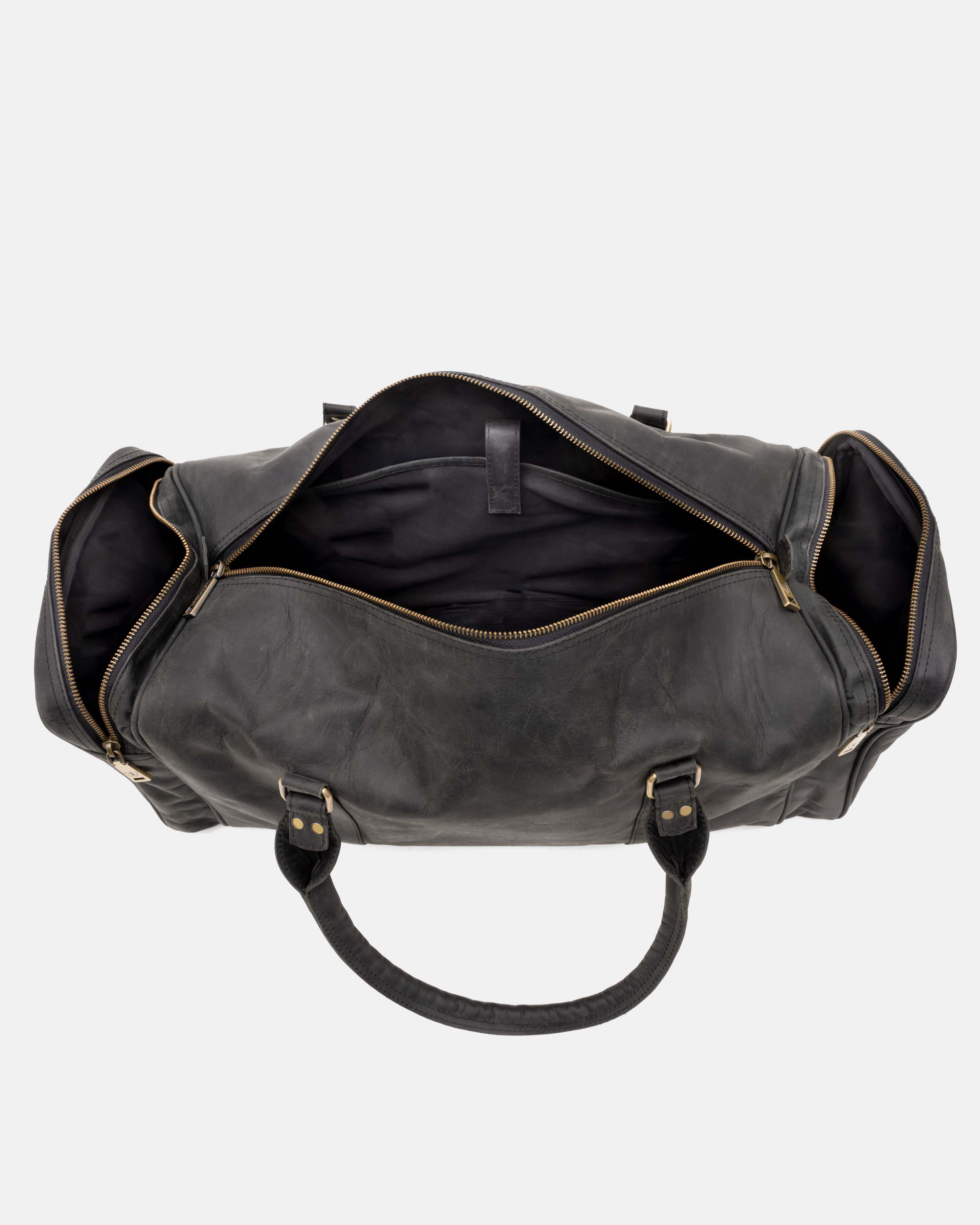 berliner-bags-new-york-sac-voyage-cuir-gris-fonc-l-vintage image 6