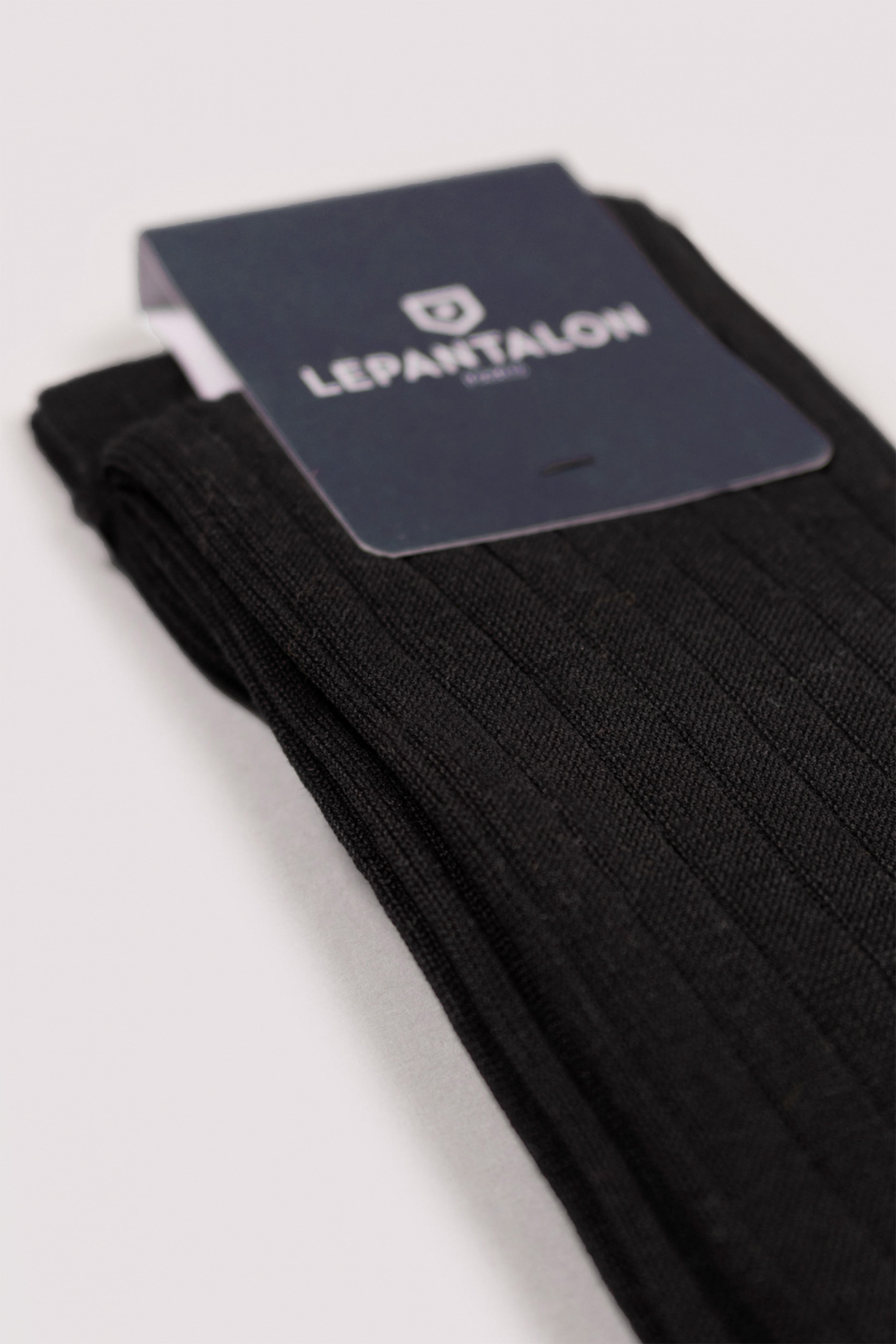 le-pantalon-chaussettes-longues-noires-coton-homme image 2