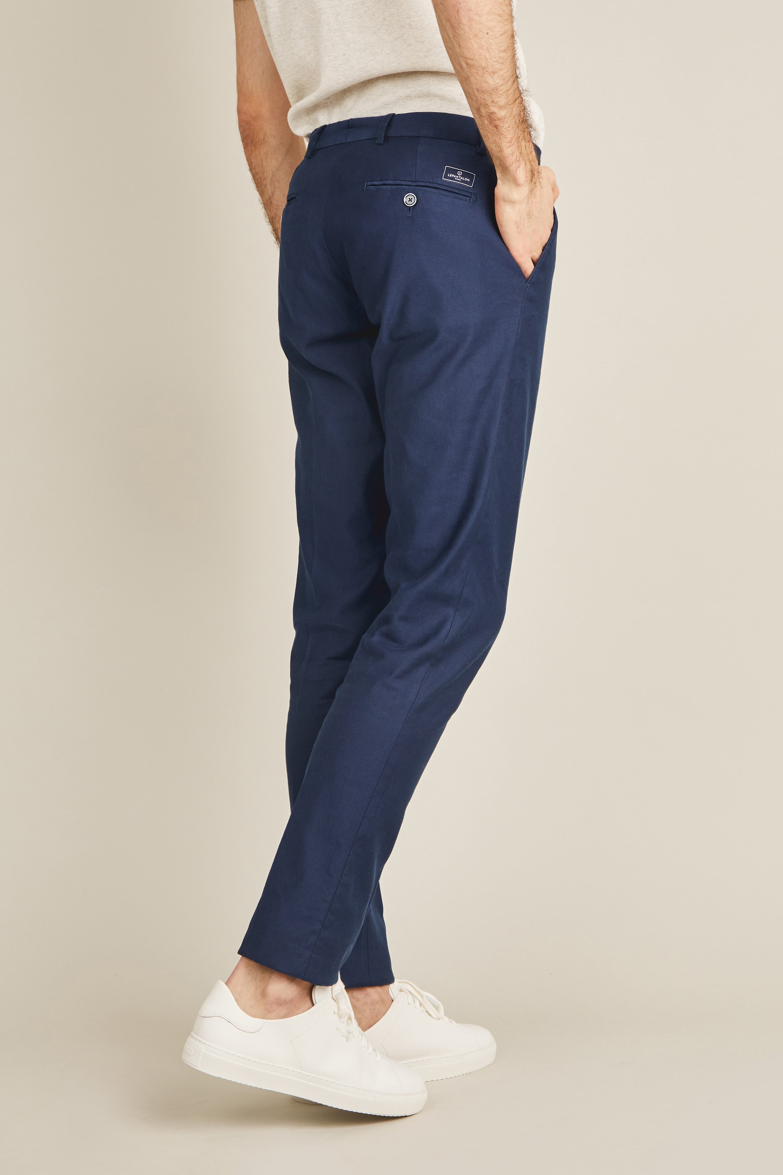 le-pantalon-chinos-fm-lpcl-11-chino-lin-bleu-marine image 4