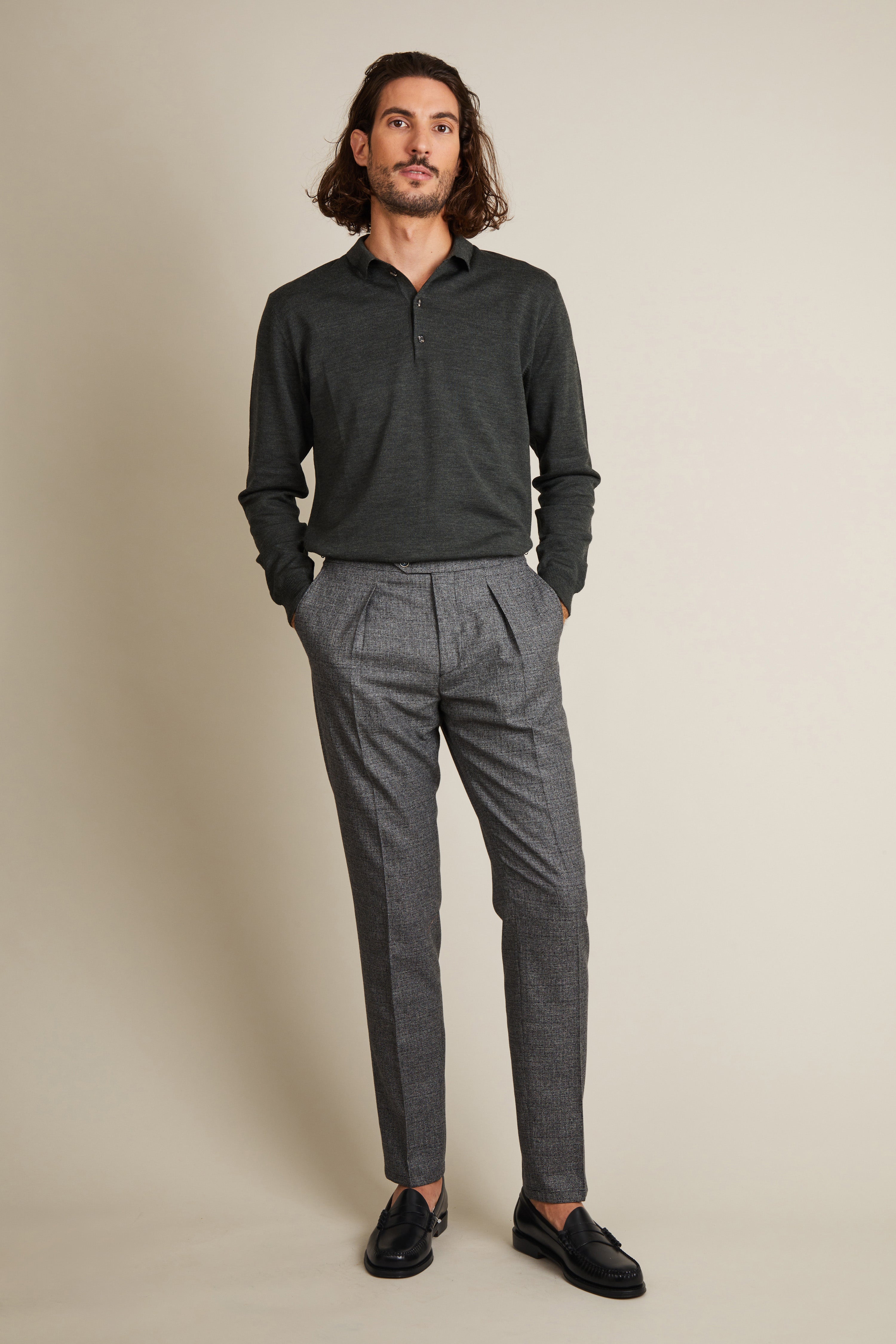 le-pantalon-pantalon-patte-de-serrage-gris-laine image 2