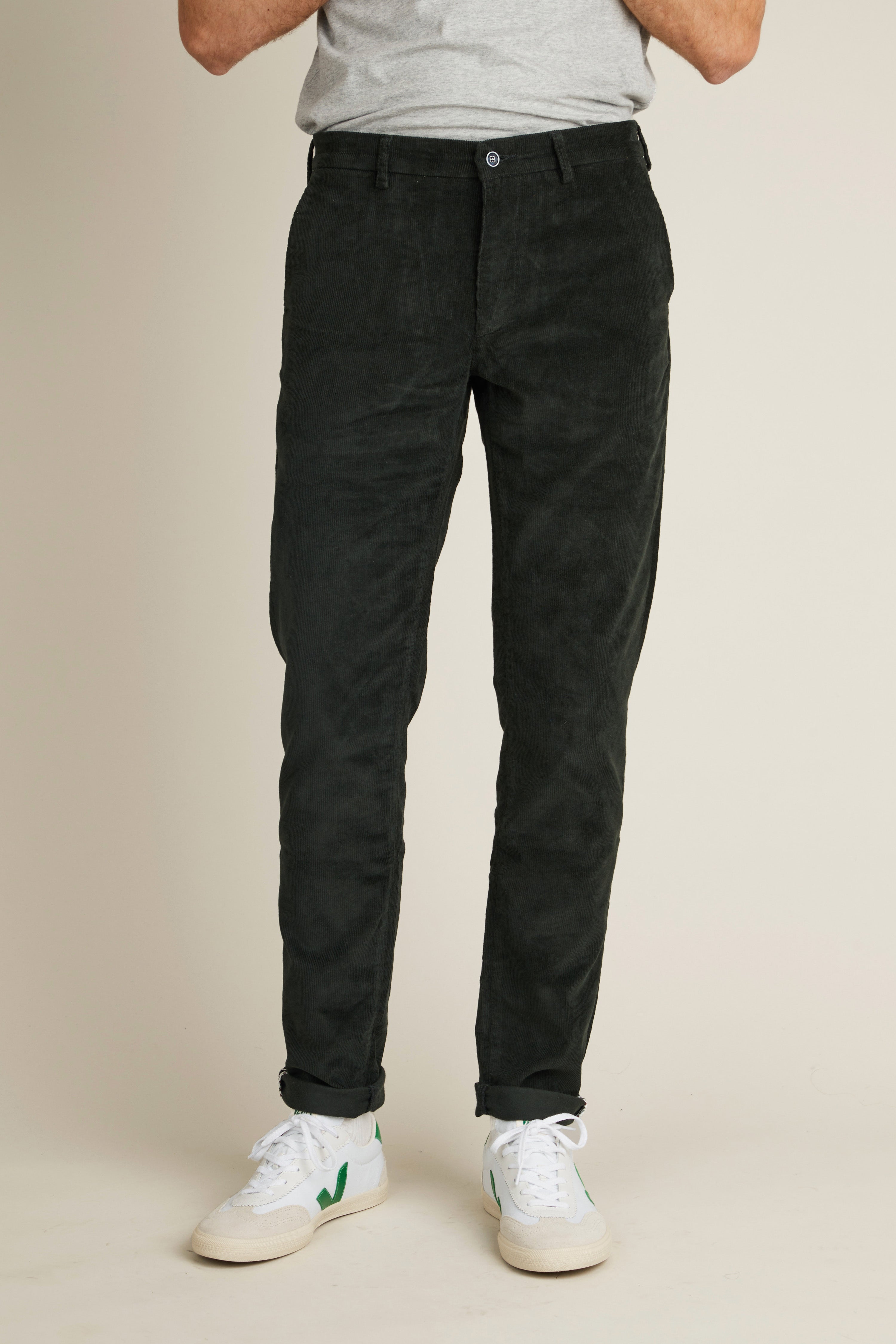 le-pantalon-chino-velours-vert-sapin-chino-homme-chaud image 1
