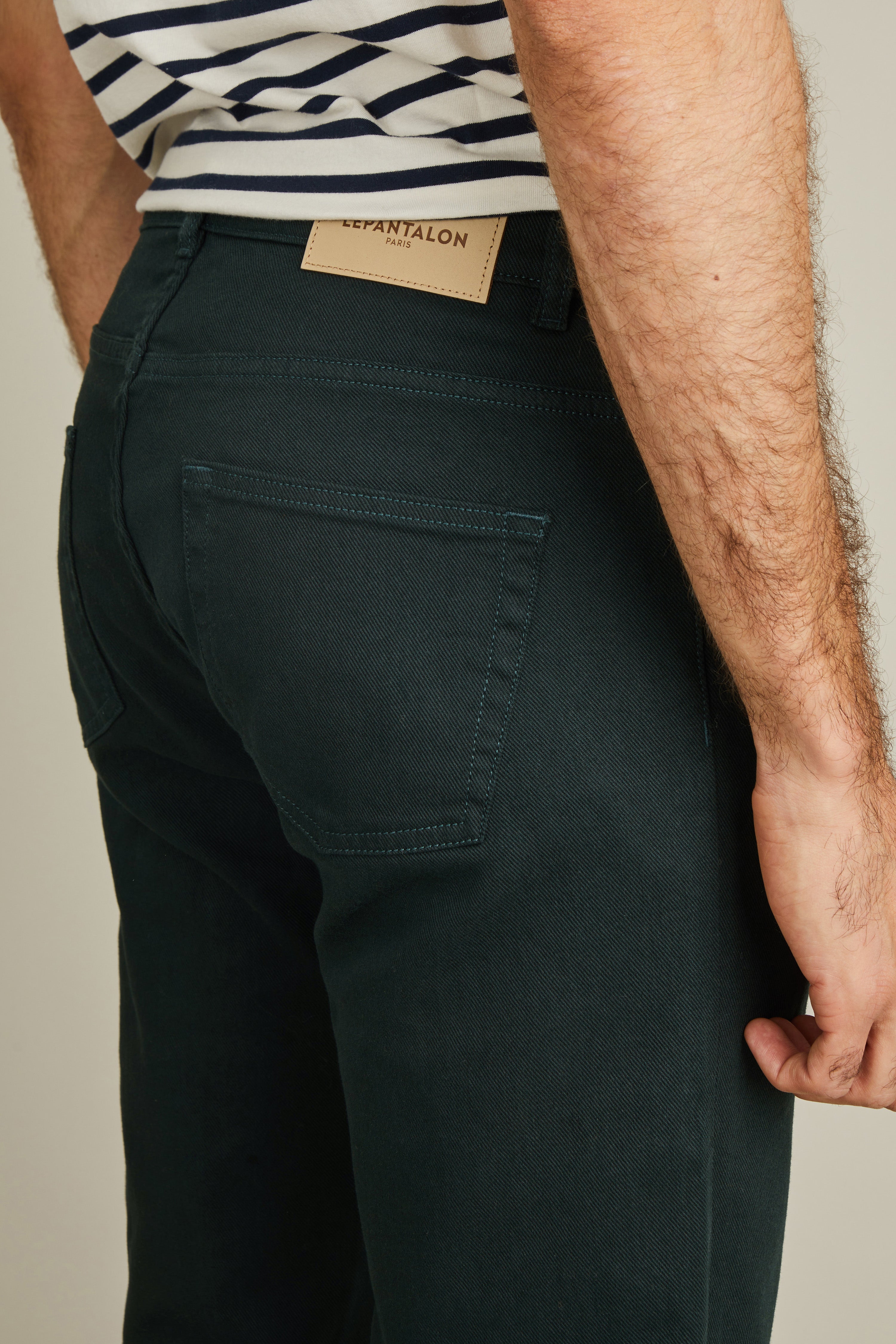 le-pantalon-jean-vert-anglais-jean-homme-semi-slim image 3