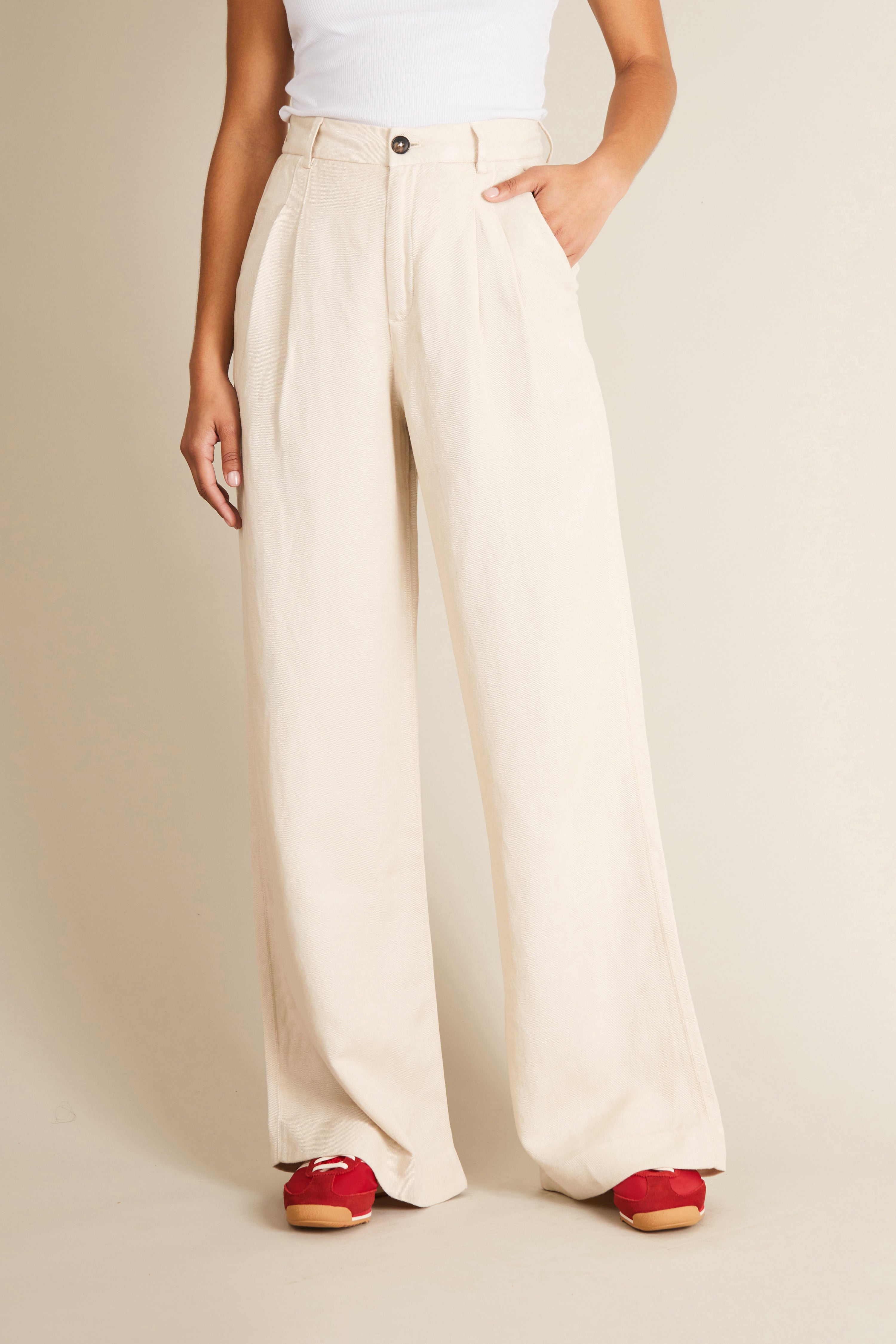 le-pantalon-pantalon-pinces-cru-homme-large-lin image 1