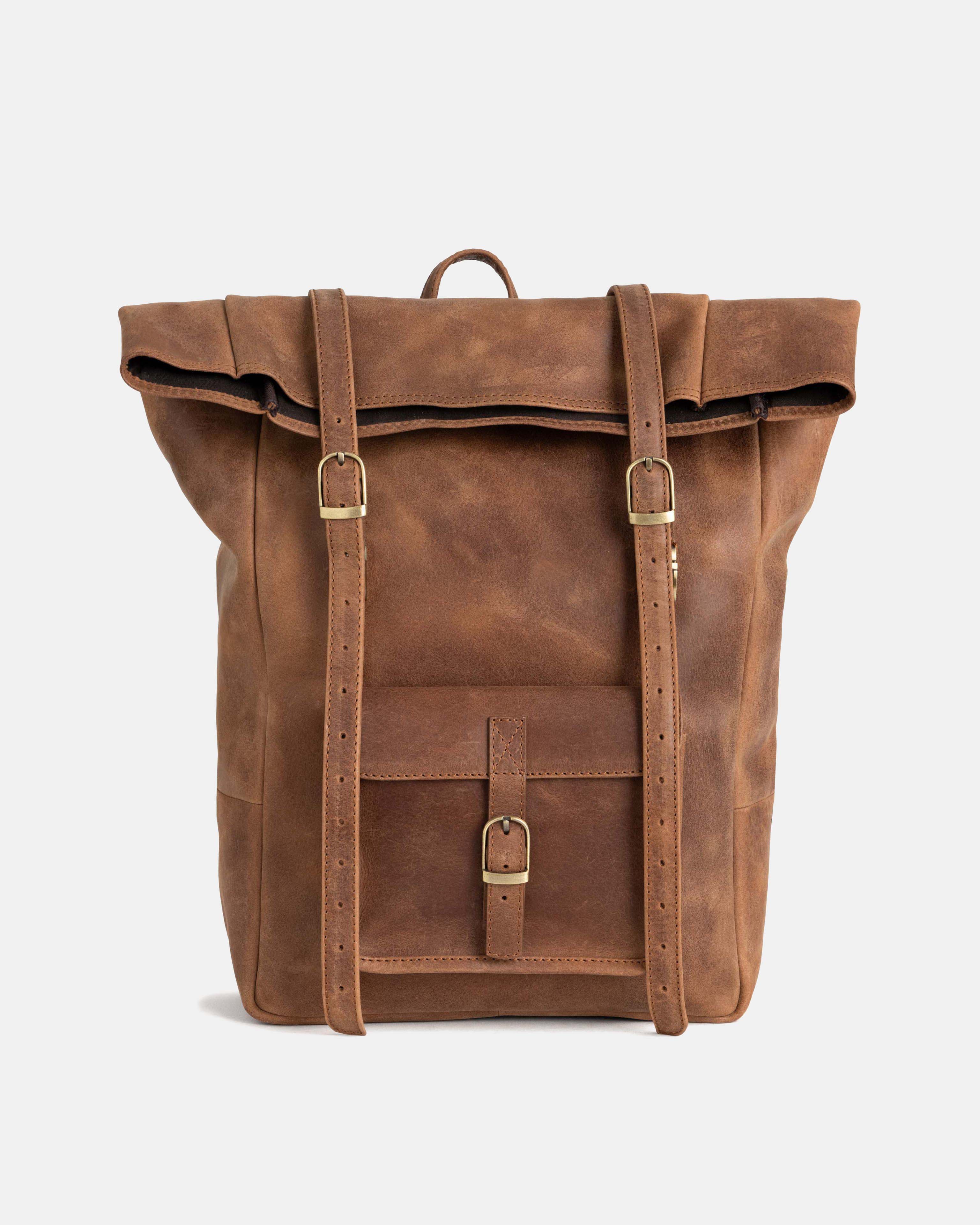 berliner-bags-leeds-camel-sac-dos-cuir-camel-m image 1