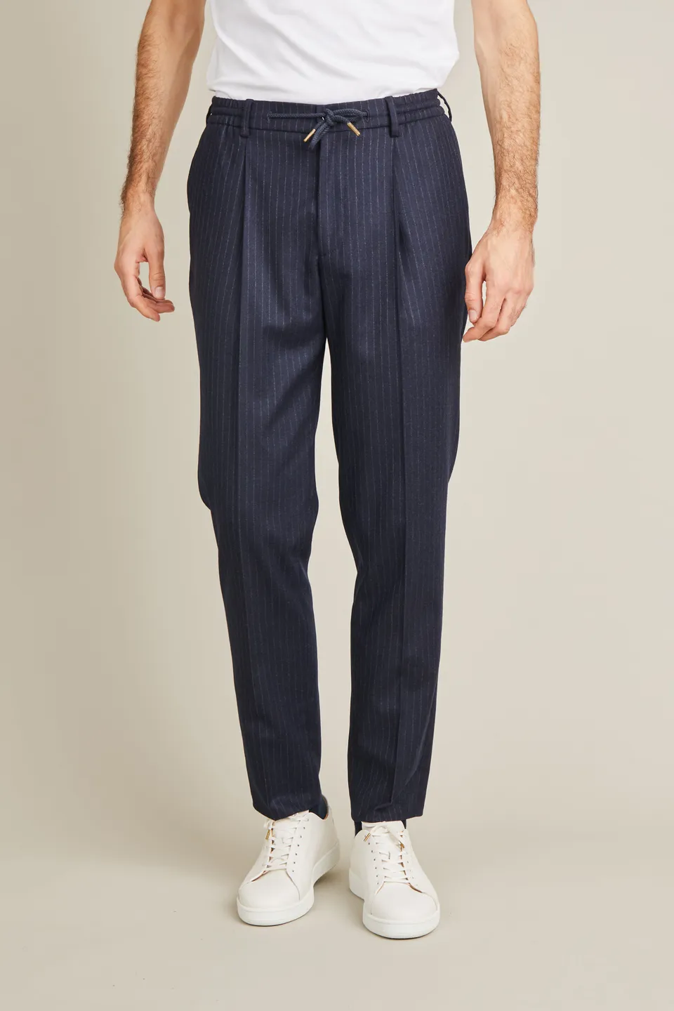 le-pantalon-jogpant-flanelle-pantalon-laine-marine image 1