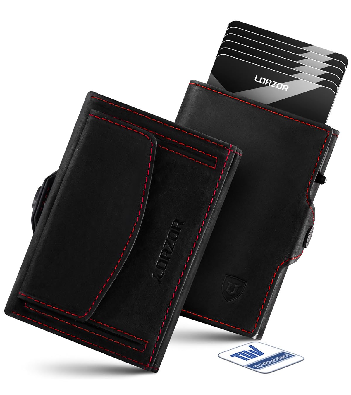 lorzor-leather-wallet-portefeuille-cuir-carbone-10-cartes-rfid image 8