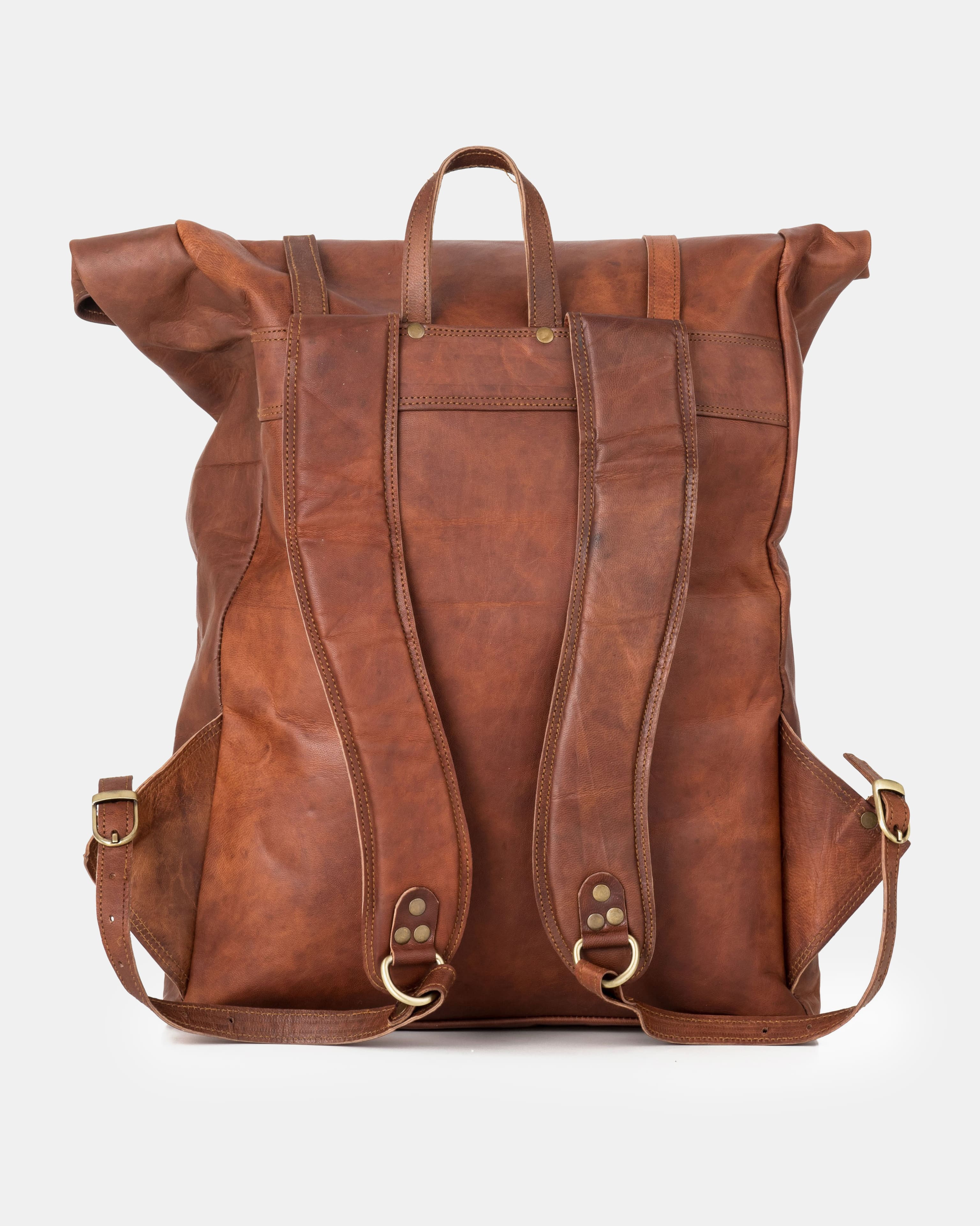 berliner-bags-leeds-xl-vintage-sac-dos-cuir-marron image 5