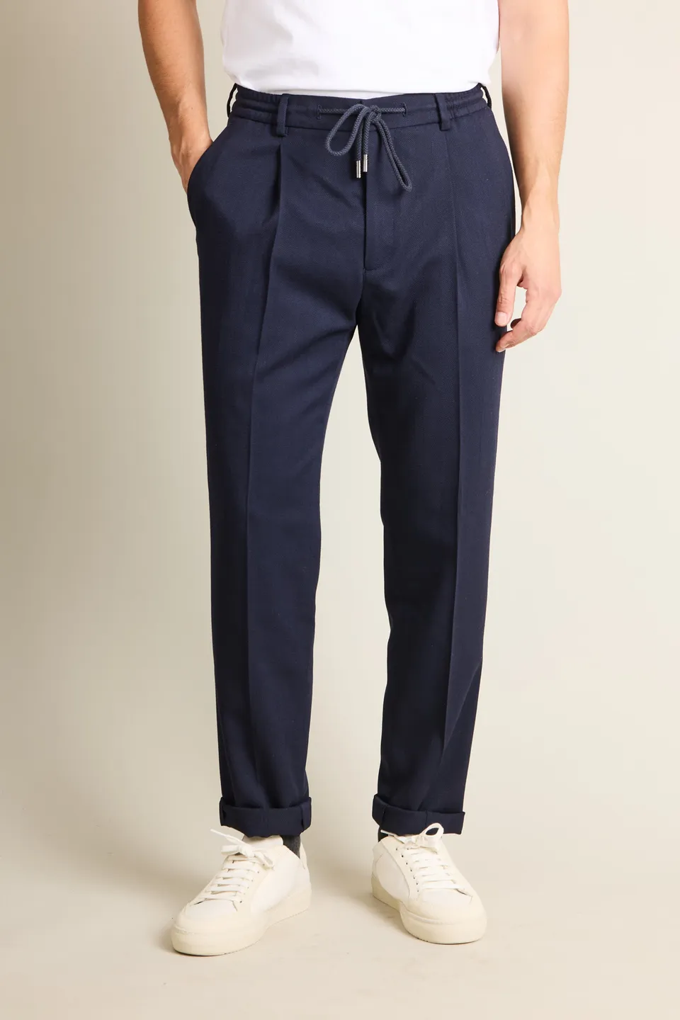 le-pantalon-jogpant-chevron-pantalon-jogging-homme-bleu-marine-laine image 1