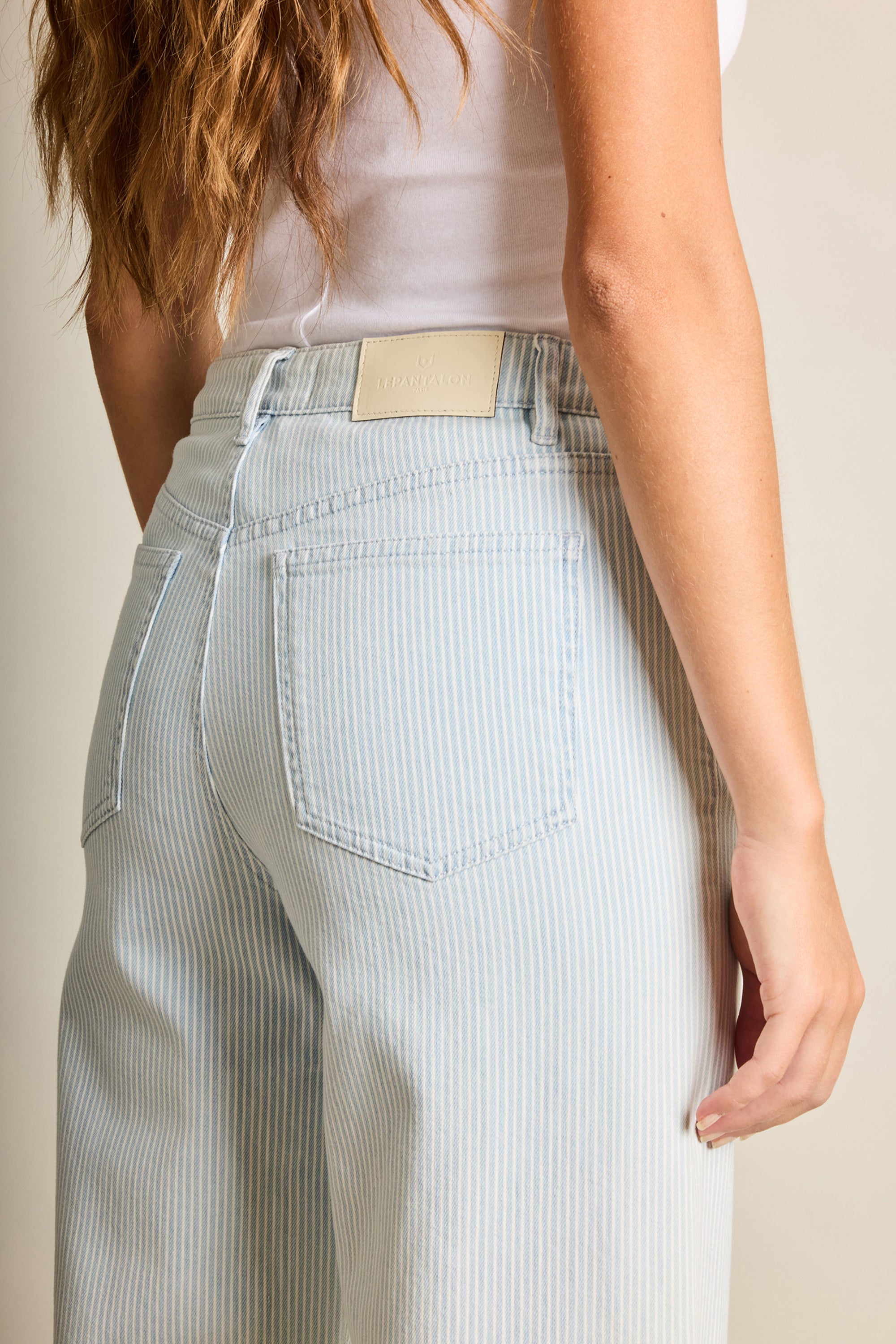 le-pantalon-jean-flare-ray-femme-bleu-7-8-me-coton image 5