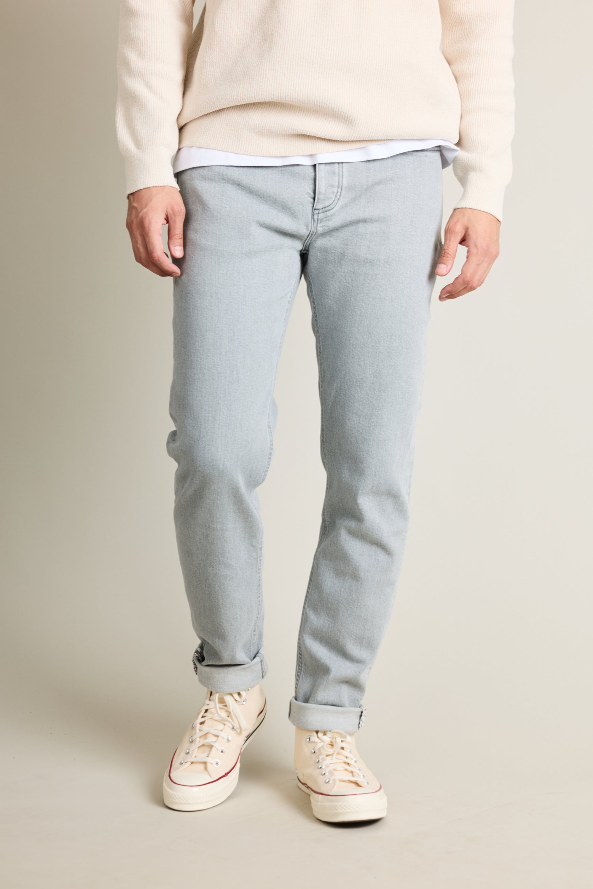 le-pantalon-jean-classique-gris-jean-homme-semi-slim image 6