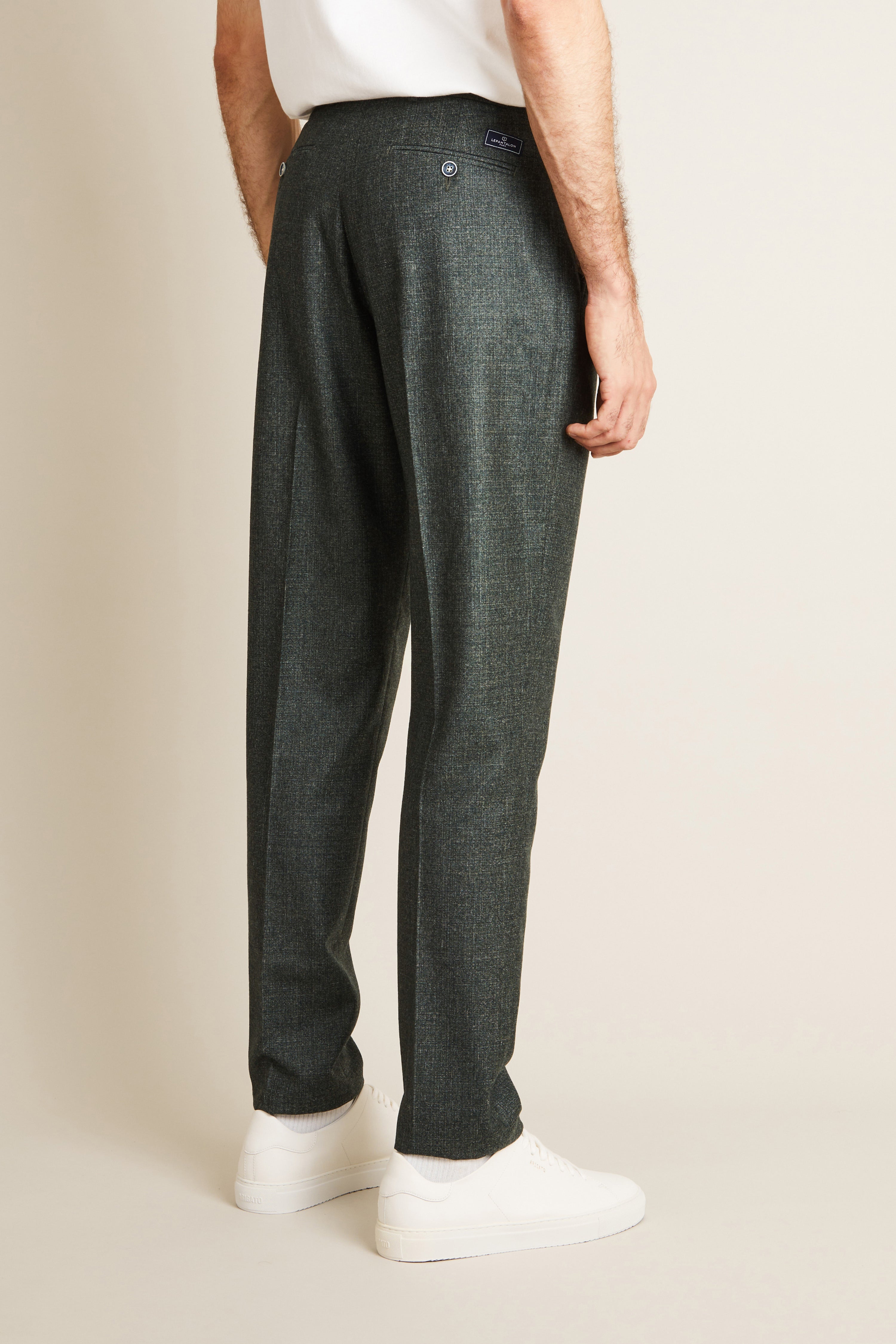 le-pantalon-flanelle-pantalon-pinces-vert-100-laine image 5
