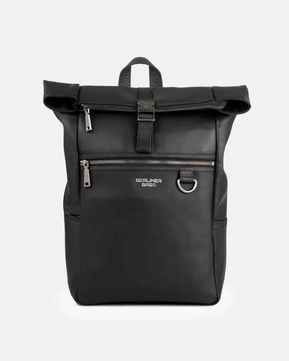berliner-bags-harlem-sac-dos-cuir-noir-ordinateur image 1