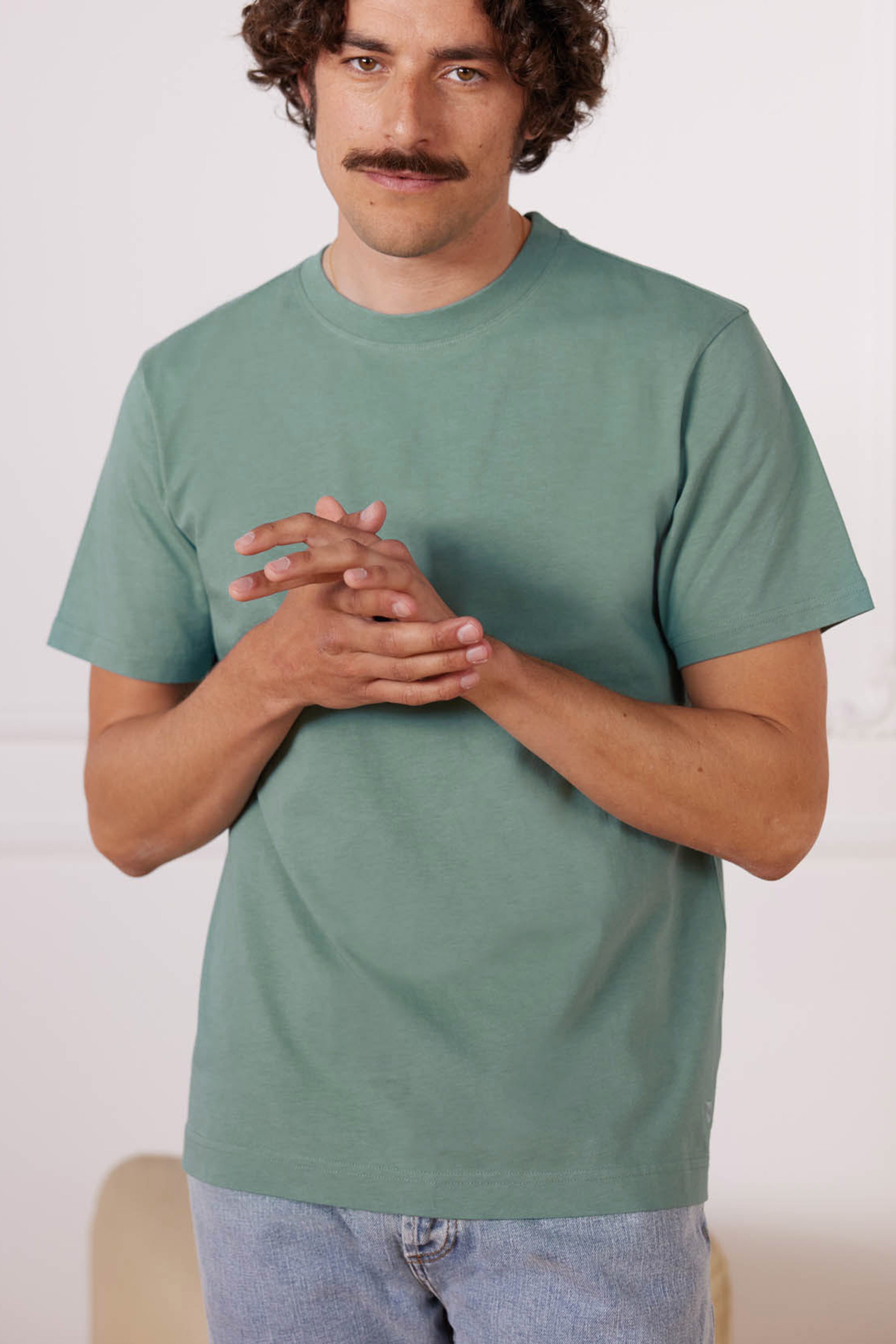 le-pantalon-t-shirts-homme-tee-shirt-sauge-coton-bio image 4