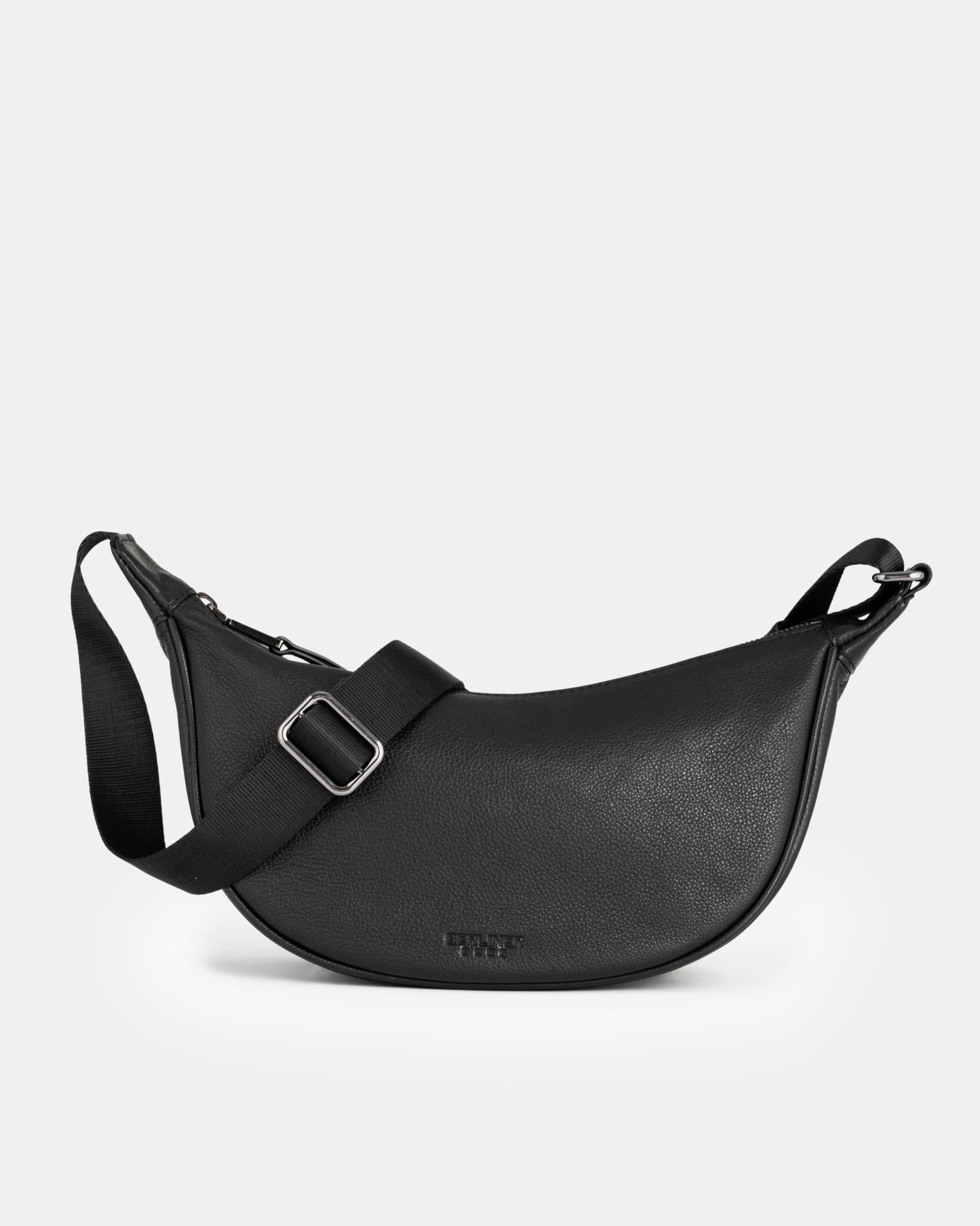 berliner-bags-luna-sac-crois-cuir-noir-demi-lune image 1