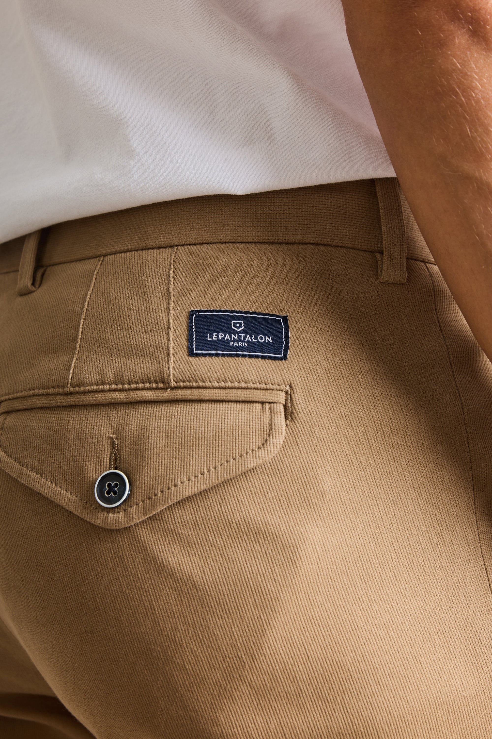 le-pantalon-chinos-homme-chino-pinces-beige-coton image 3