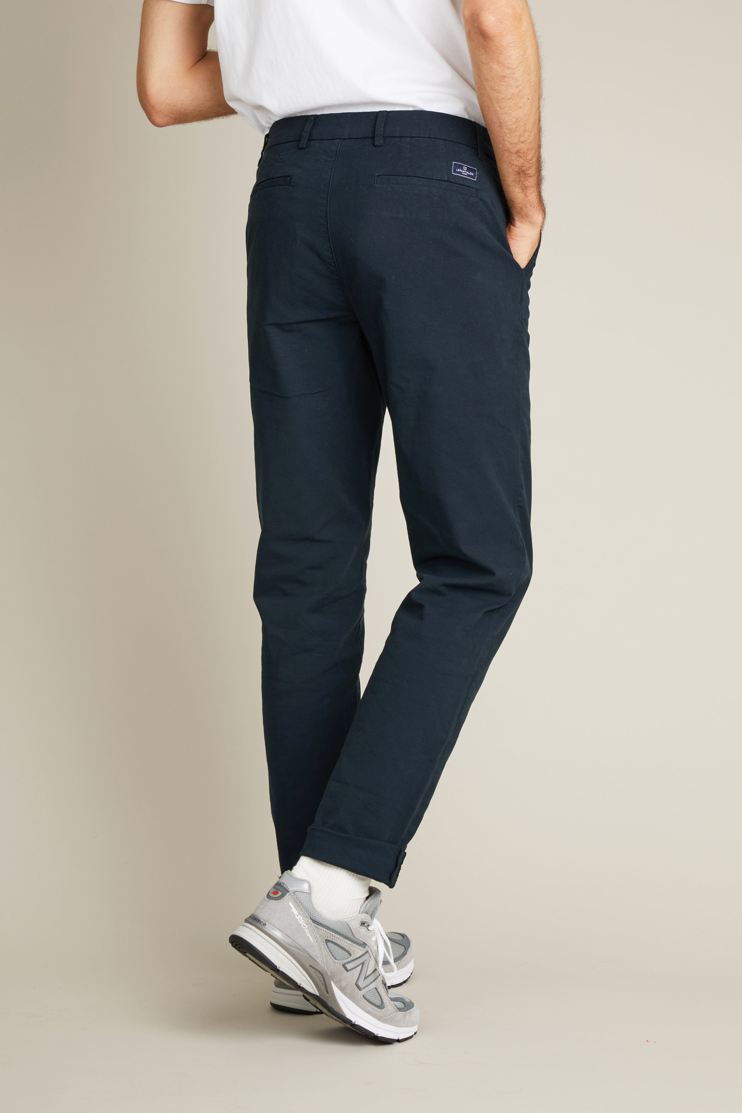 le-pantalon-chinos-homme-chino-sport-bleu-marine-carotte image 4