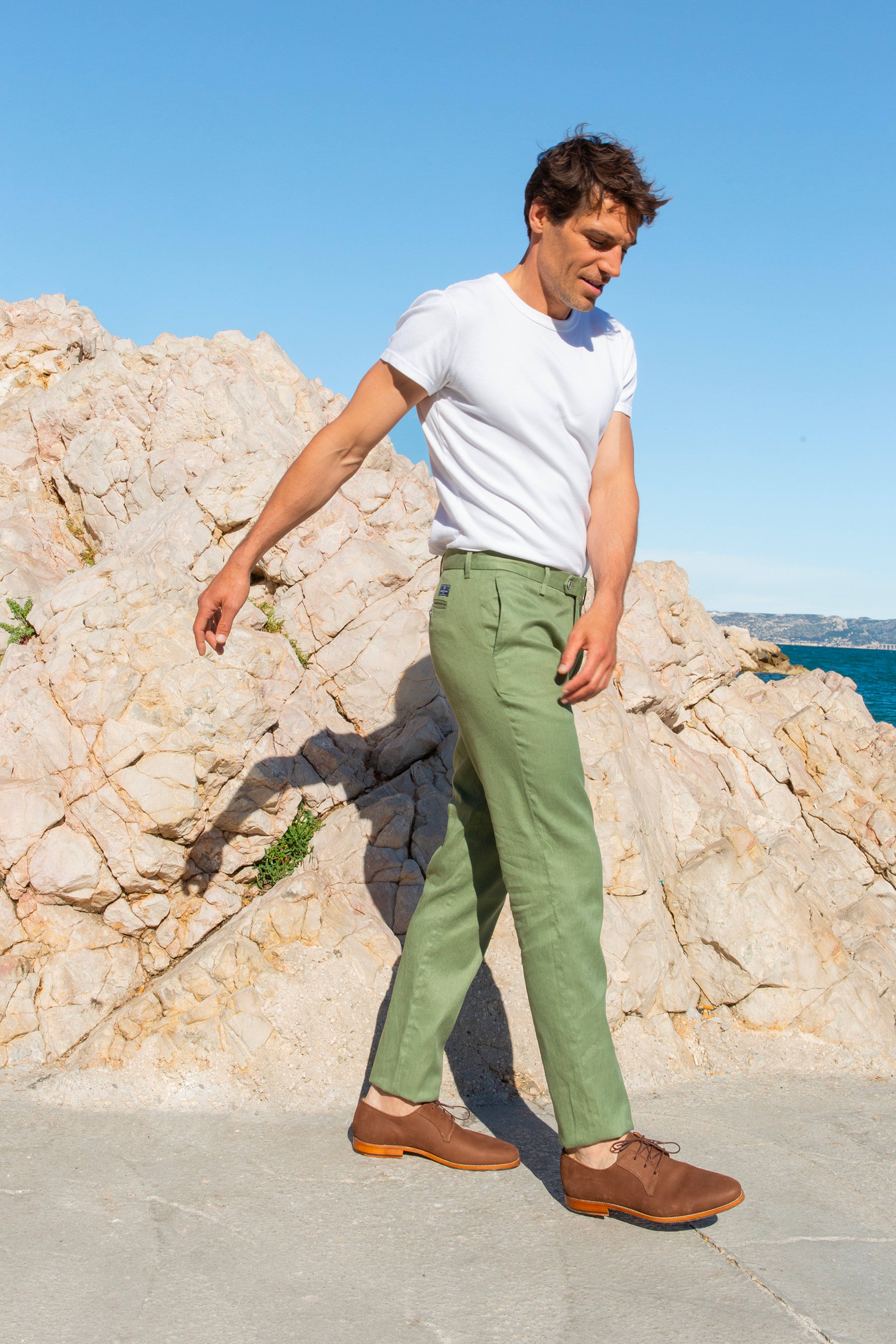 le-pantalon-coton-lin-kaki-chino-homme-40-lin-l-ger image 4