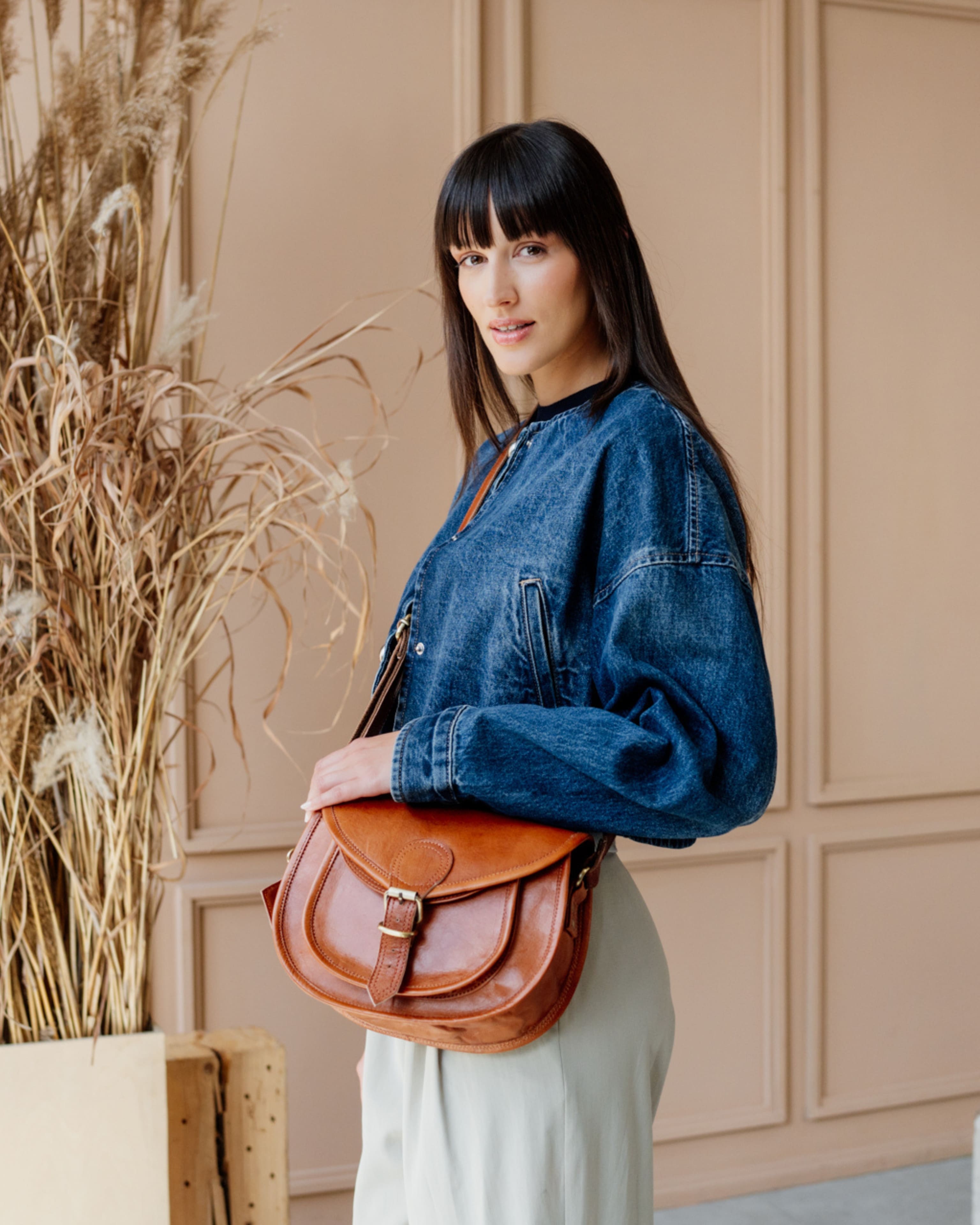 berliner-dakota-sac-paule-cuir-marron-vintage image 8