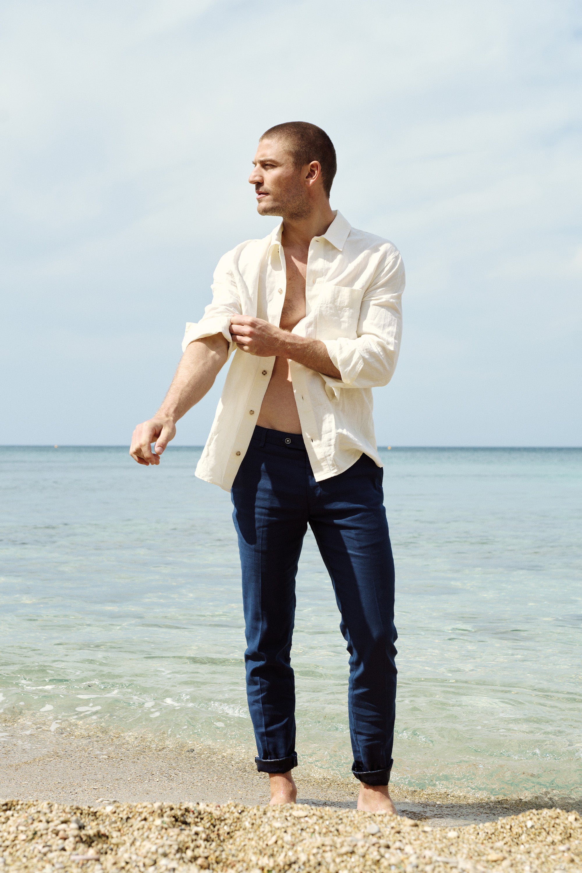 le-pantalon-chinos-fm-lpcl-11-chino-lin-bleu-marine image 2