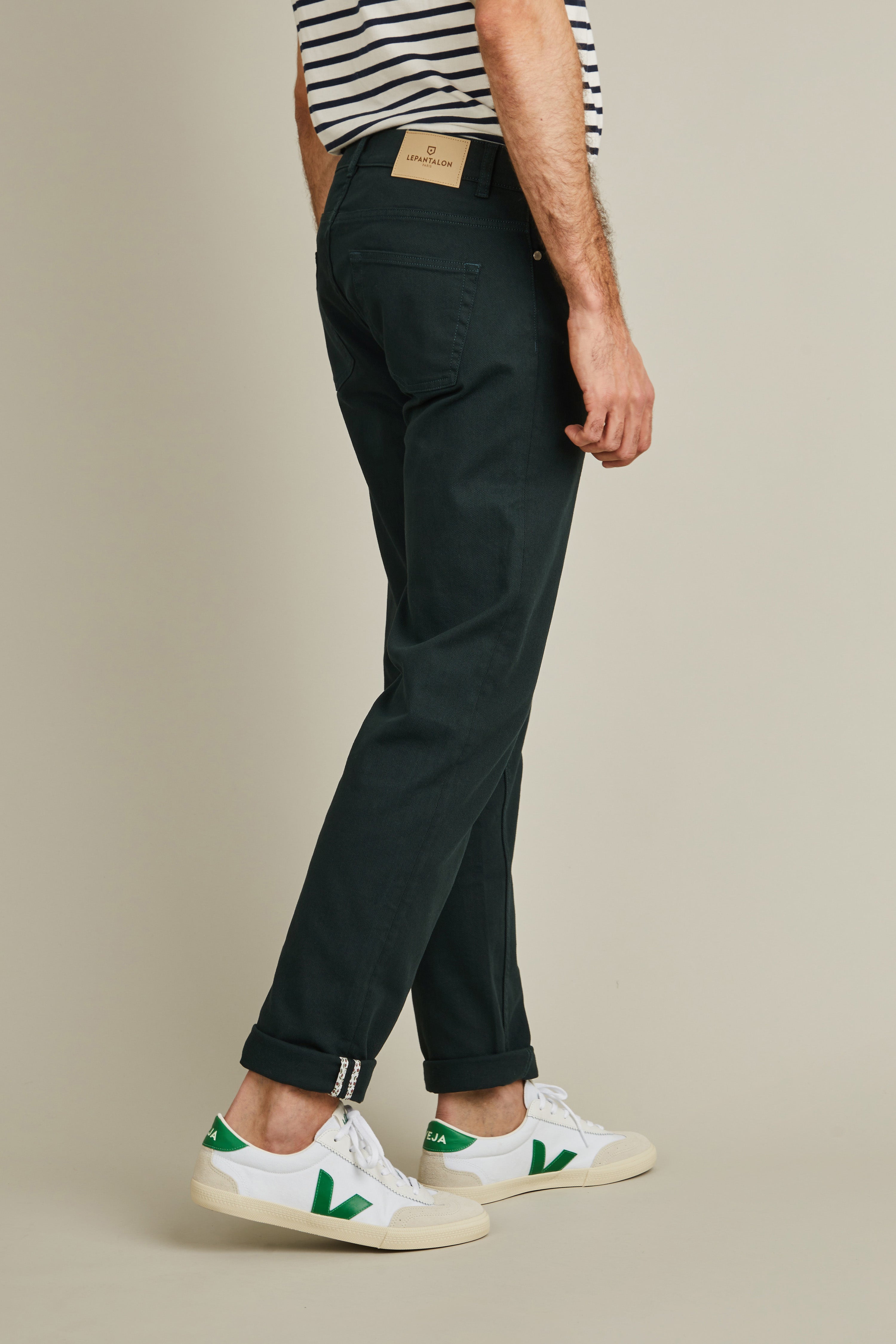 le-pantalon-jean-vert-anglais-jean-homme-semi-slim image 5