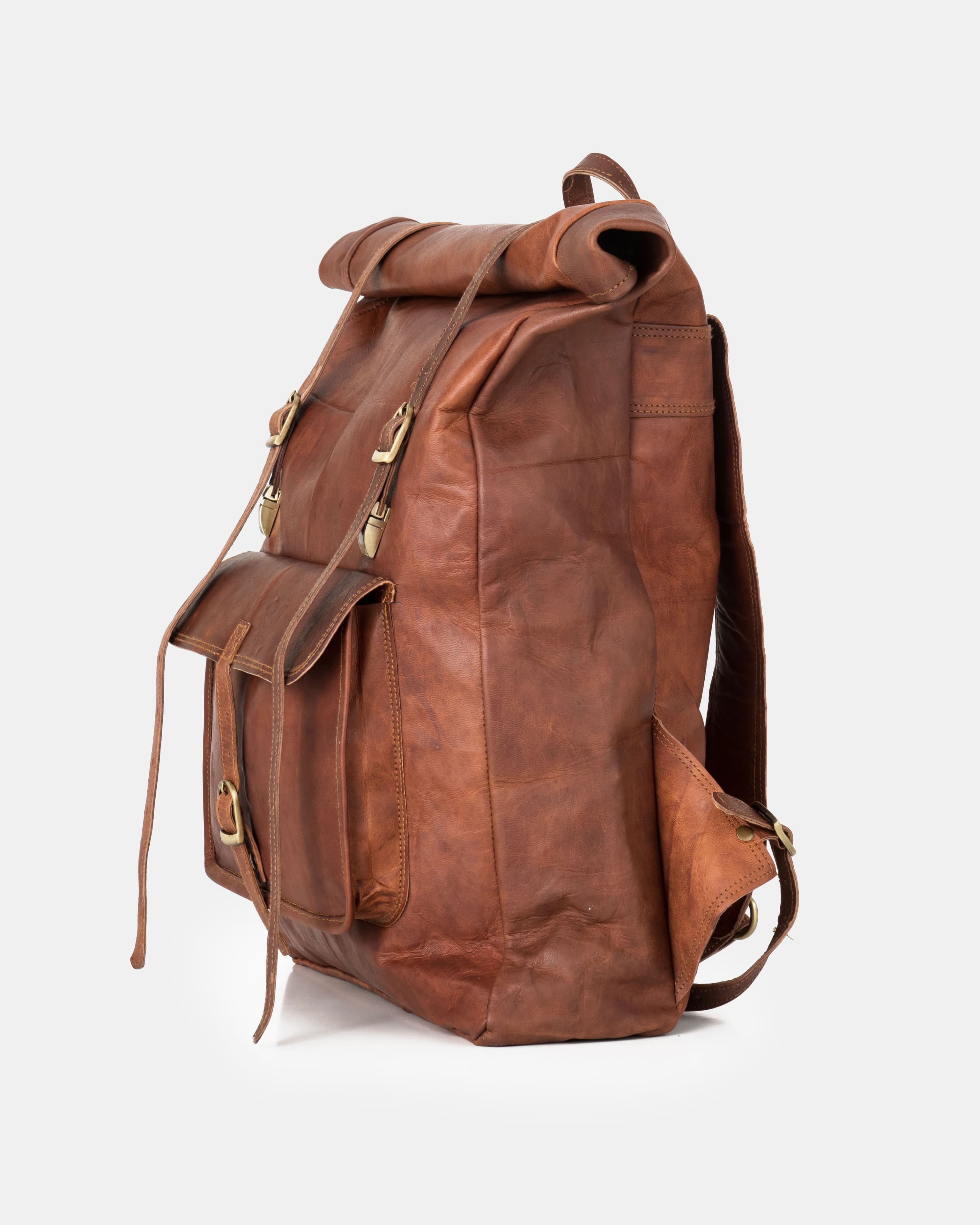 berliner-bags-leeds-xl-vintage-sac-dos-cuir-marron image 6
