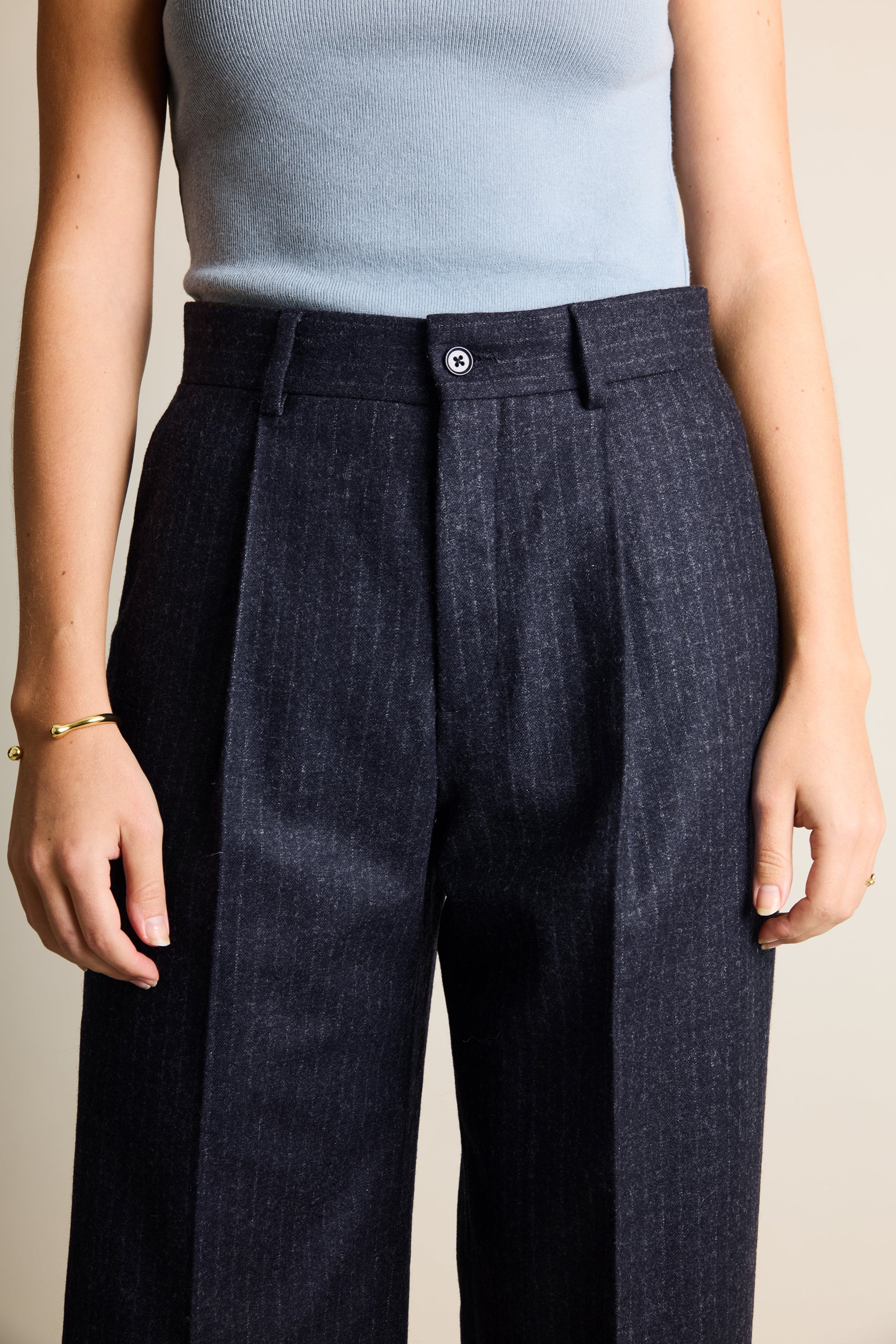 le-pantalon-palazzo-ray-pantalon-flanelle-homme-bleu-marine-large image 2