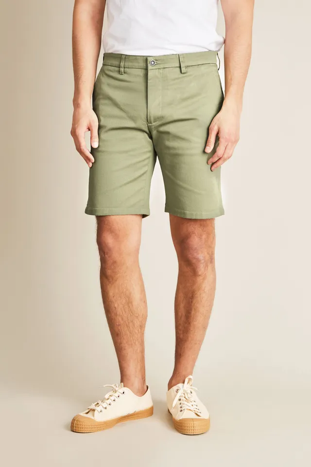le-pantalon-bermudas-homme-bermuda-olive-coton-serge-23-cm image 1