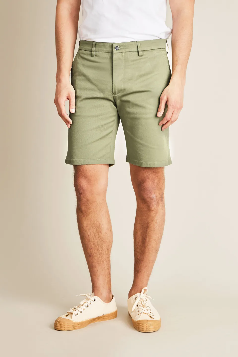 le-pantalon-bermudas-homme-bermuda-olive-coton-serge-23-cm image 1