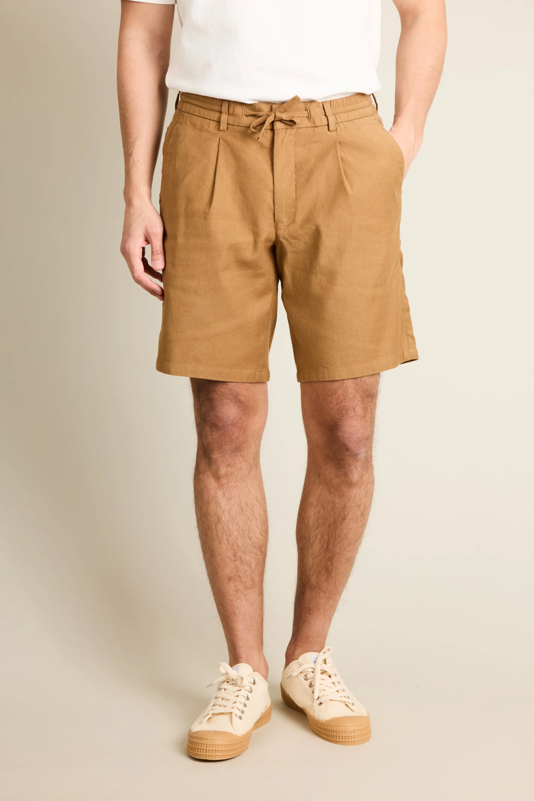 le-pantalon-bermuda-coton-lin-caramel-short-homme image 1