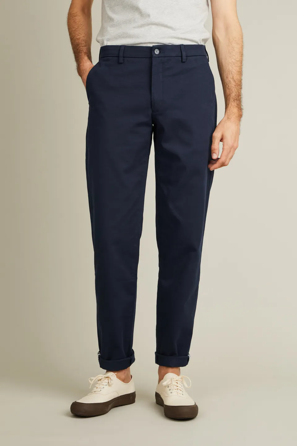 le-pantalon-chino-droit-bleu-marine-coton-stretch-4-saisons image 1