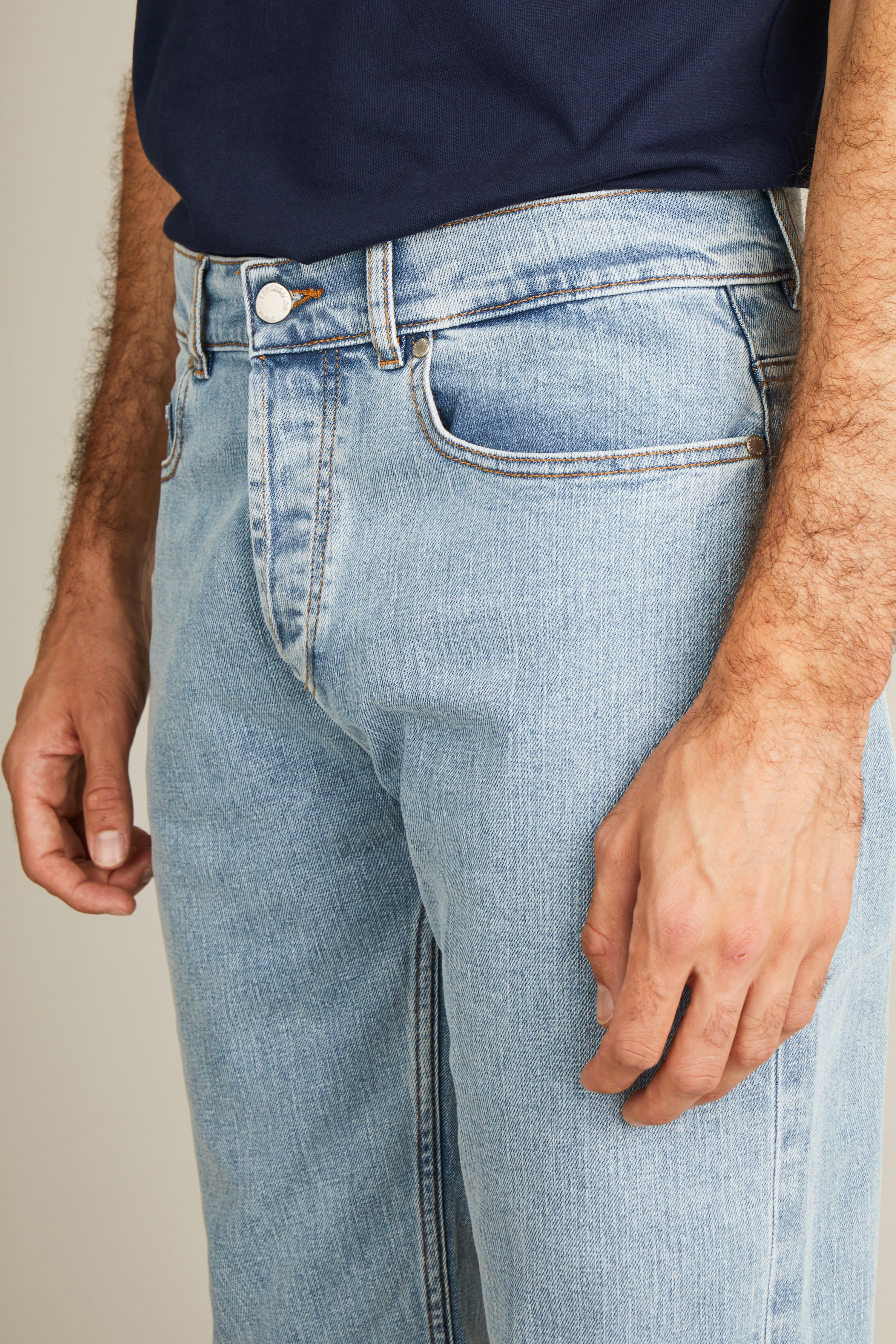 le-pantalon-jean-classique-bleu-bleached-denim-stretch image 3