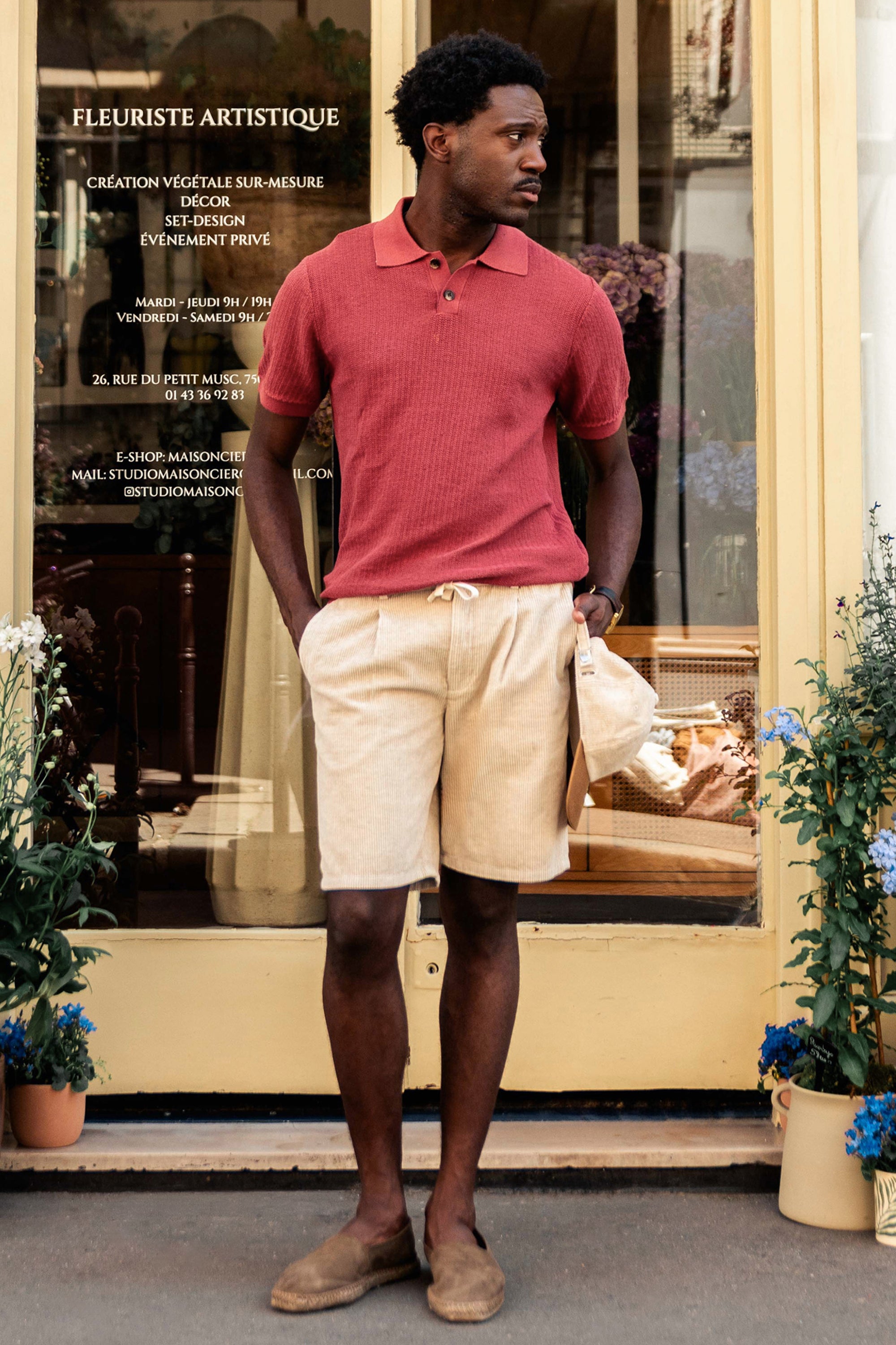 le-pantalon-bermudas-homme-bermuda-velours-ecru-ete image 2