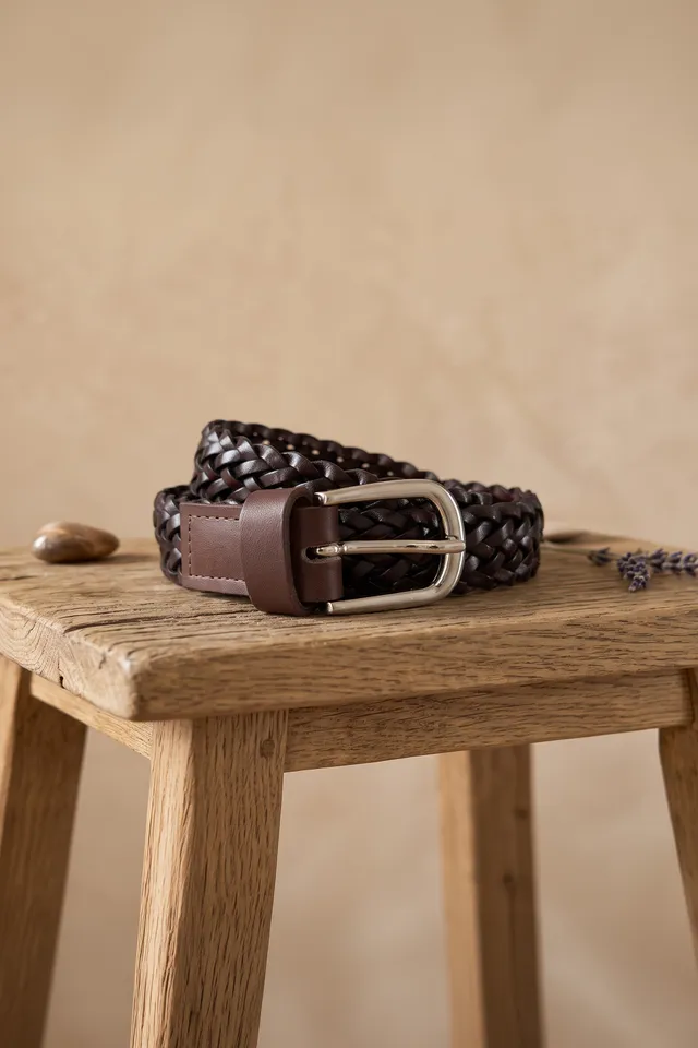 le-pantalon-ceinture-tress-e-marron-ceinture-homme-cuir-italie image 1