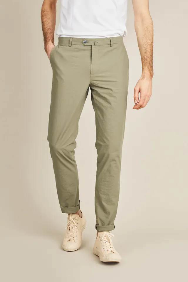 le-pantalon-chinos-homme-chino-seersucker-kaki-coton-t image 1
