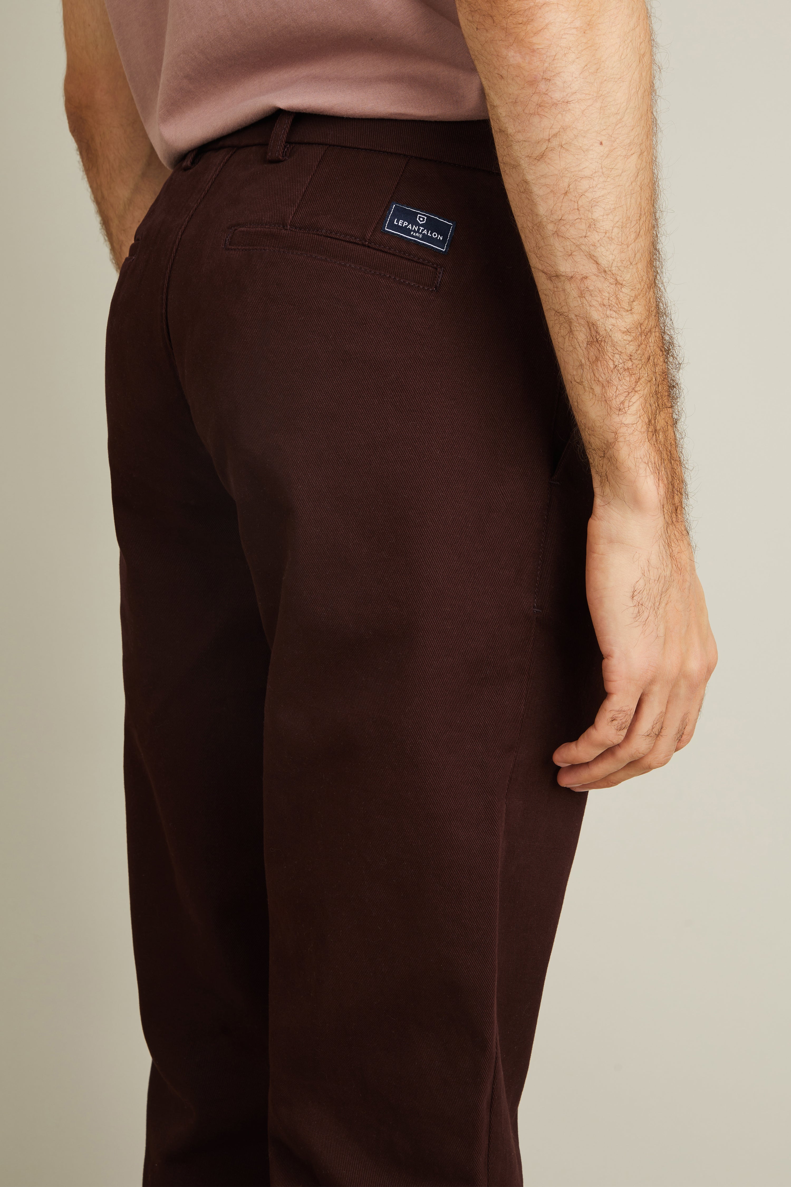 le-pantalon-chinos-homme-chino-droit-bordeaux-coton image 6