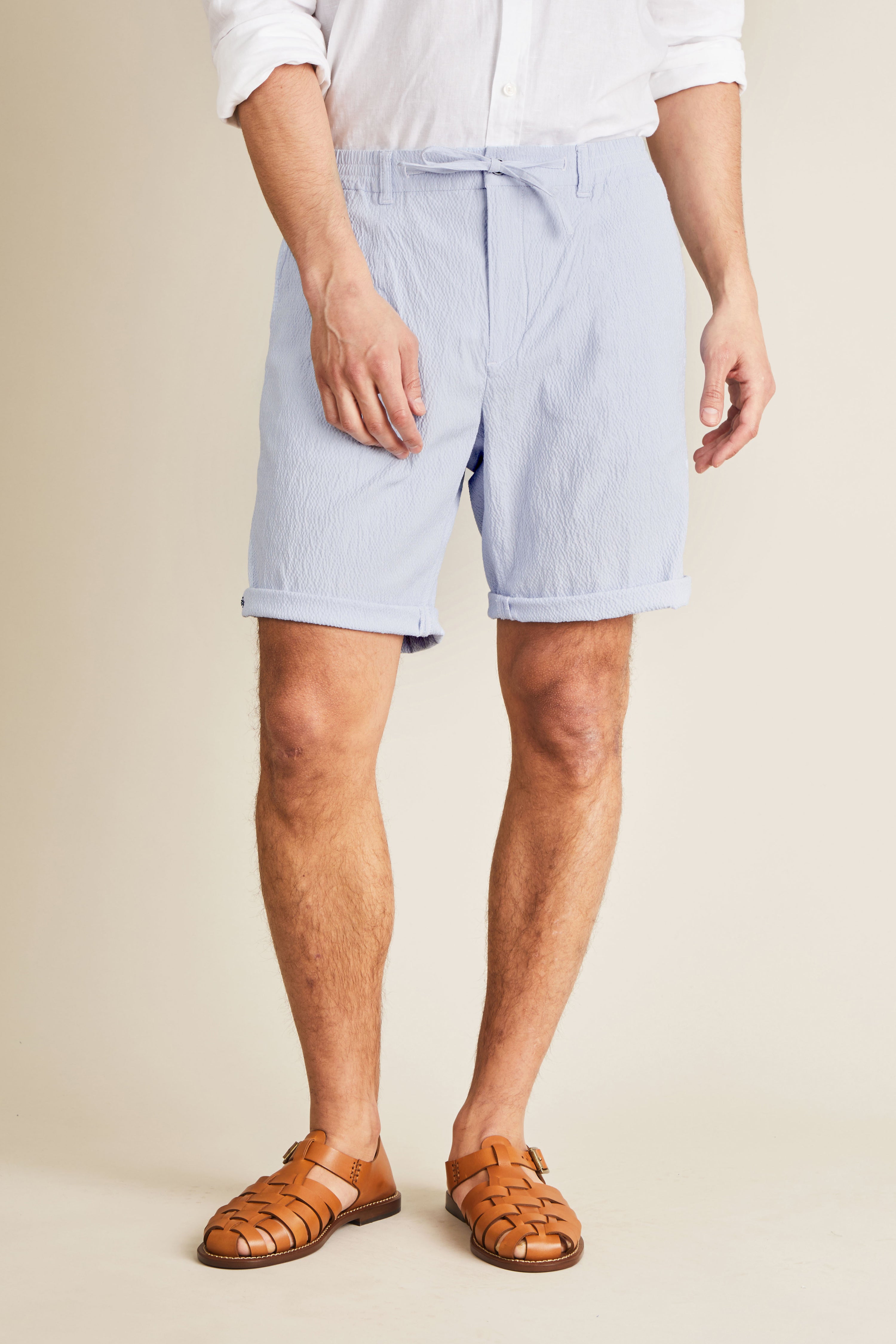 le-pantalon-bermuda-seersucker-bleu-short-coton-homme image 1