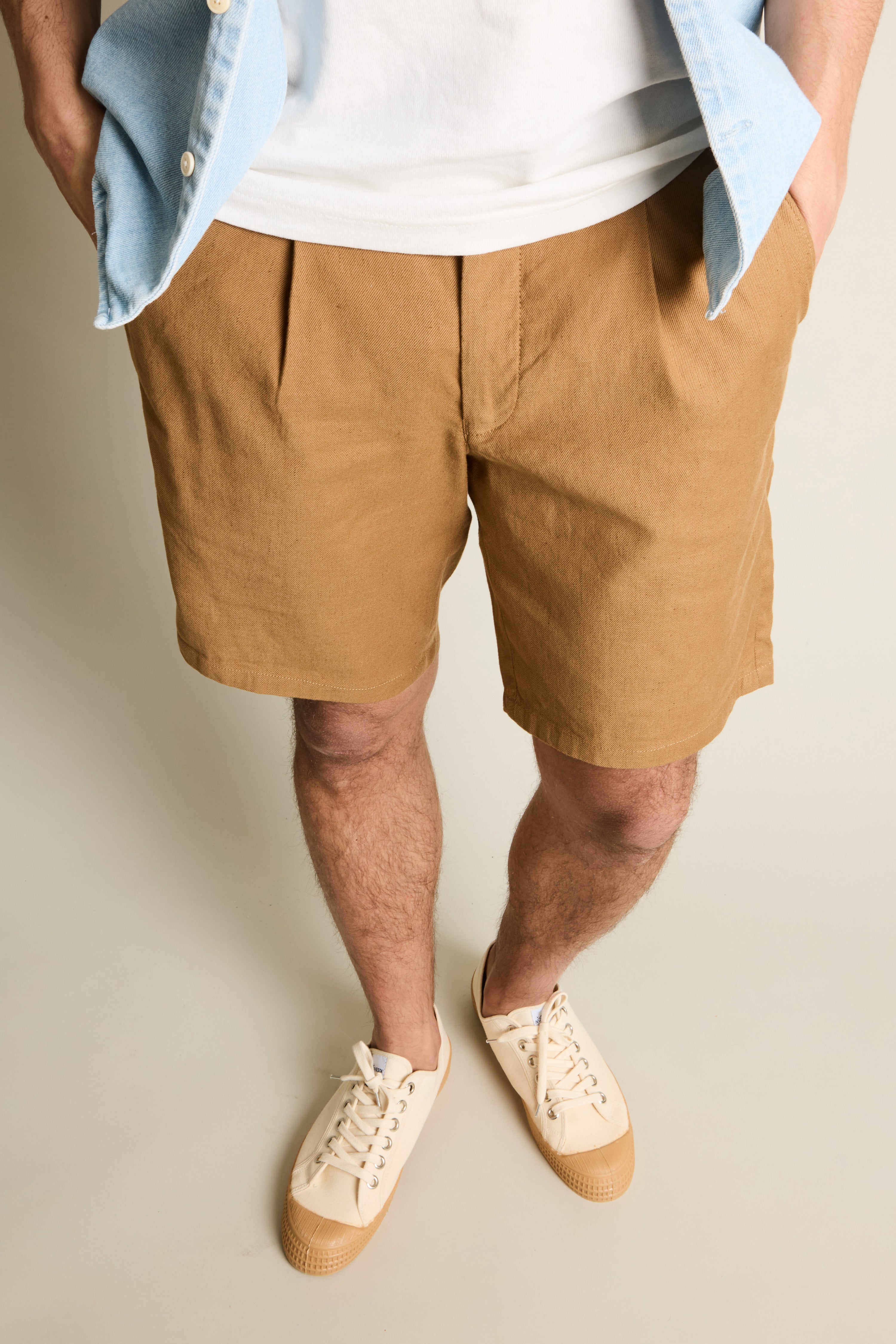 le-pantalon-bermuda-coton-lin-caramel-short-homme image 3