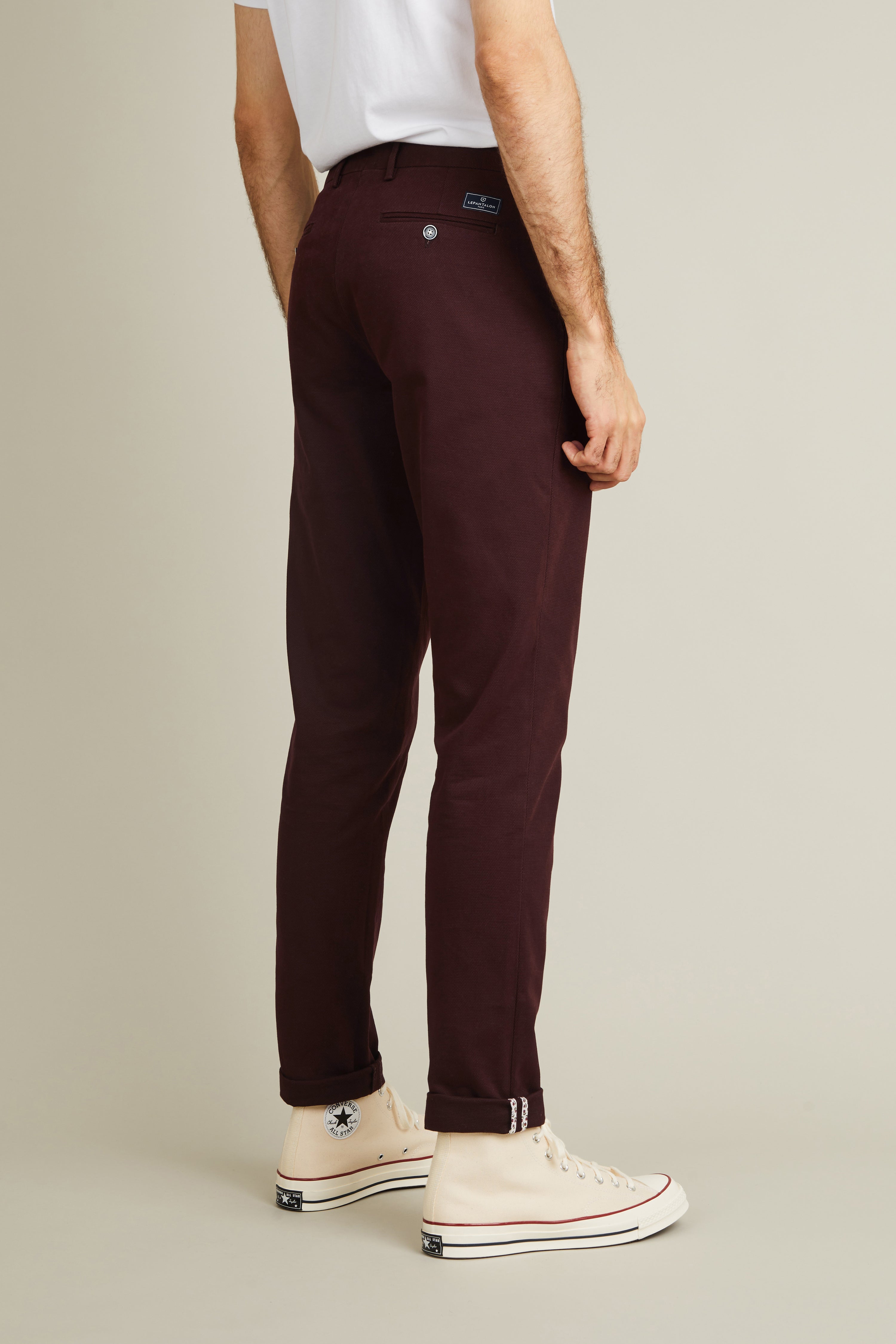le-pantalon-chinos-homme-chino-bordeaux-pantalon-coton-semi-slim image 5