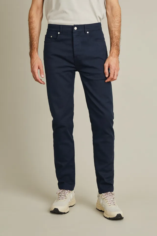 le-pantalon-jean-color-bleu-marine-homme-coton-bio image 1