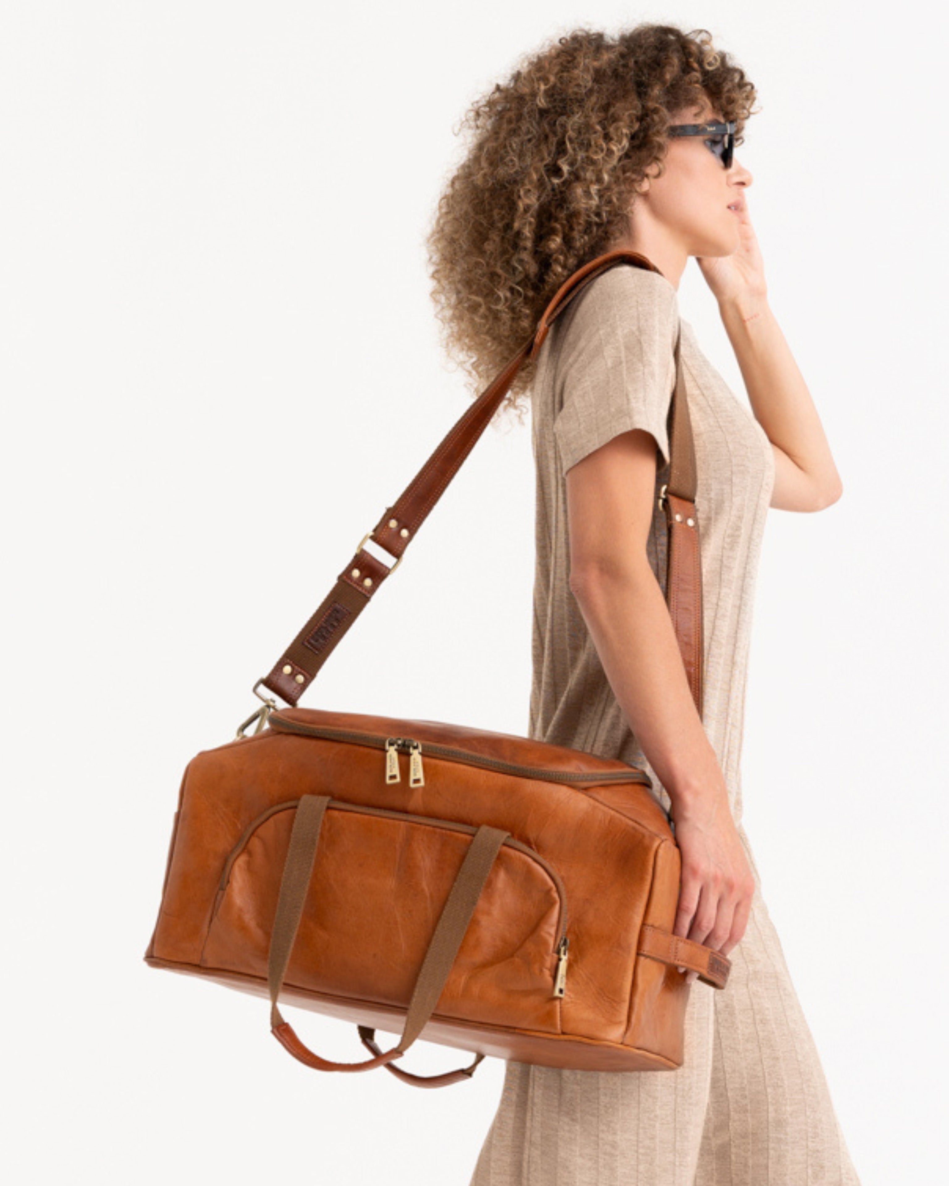 berliner-bags-denver-m-sac-voyage-marron-vintage-cuir image 2