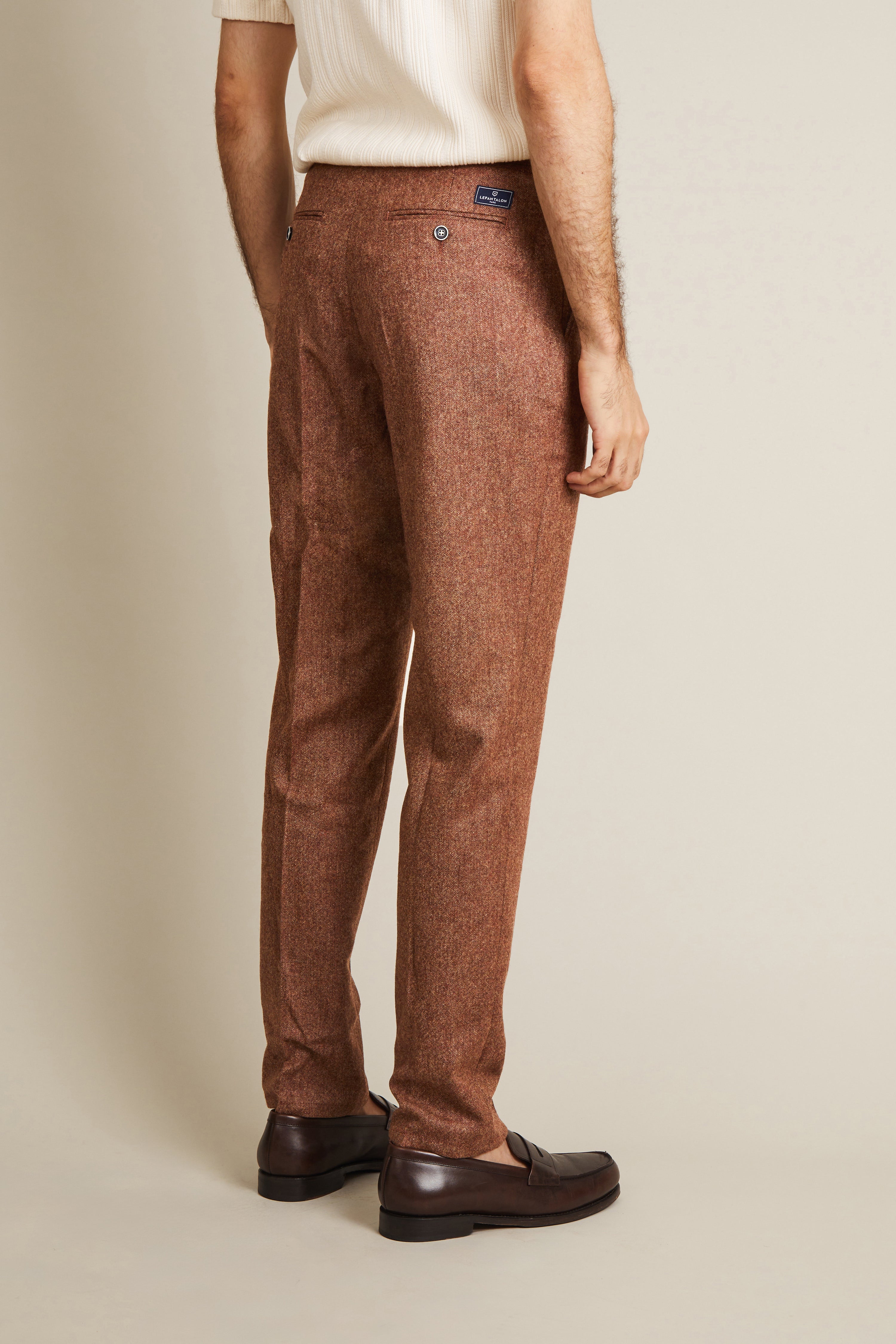 le-pantalon-flanelle-fm-lpfp-5-pantalon-laine-terracotta-pinces image 4
