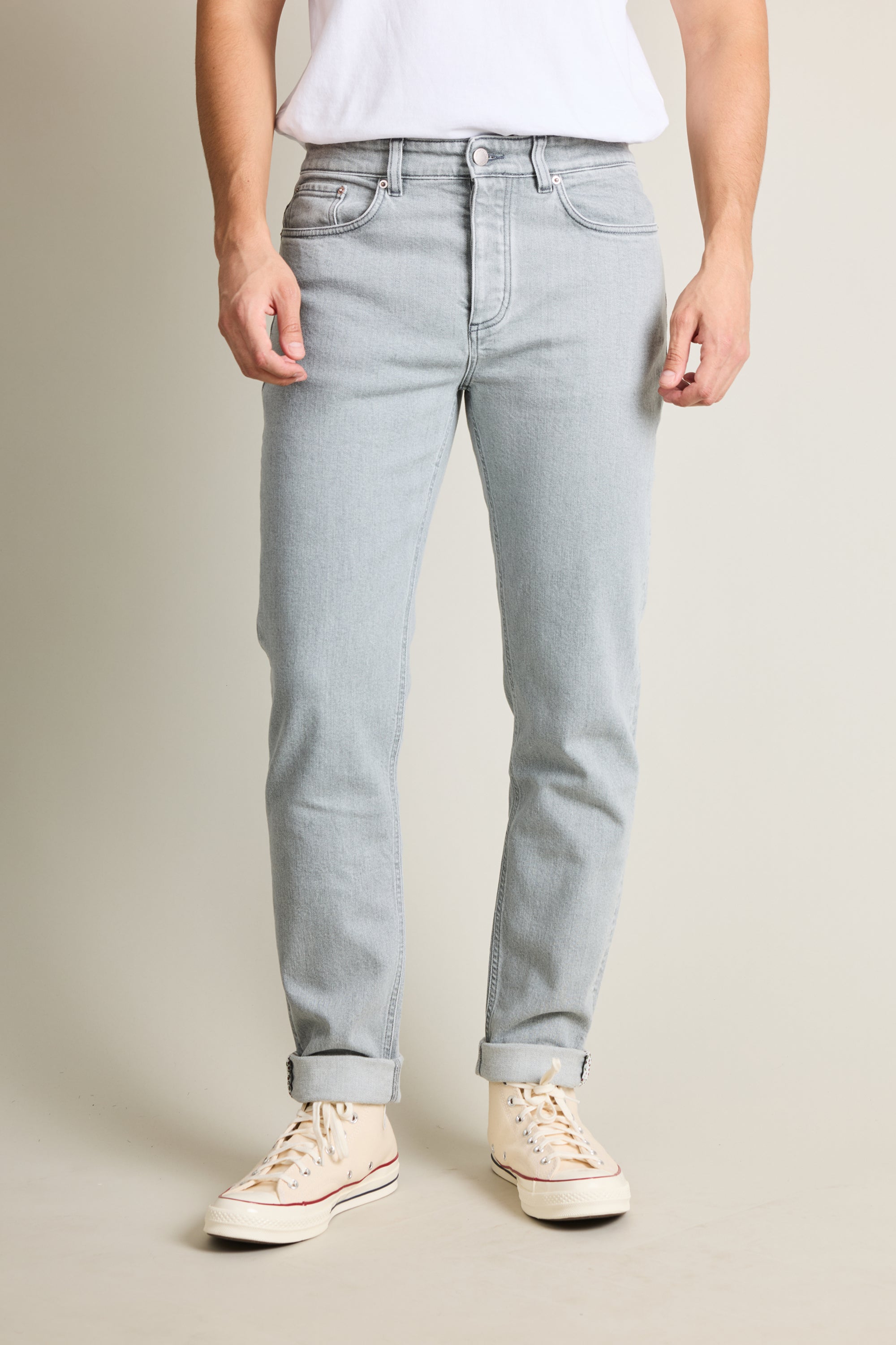 le-pantalon-jean-classique-gris-jean-homme-semi-slim image 1